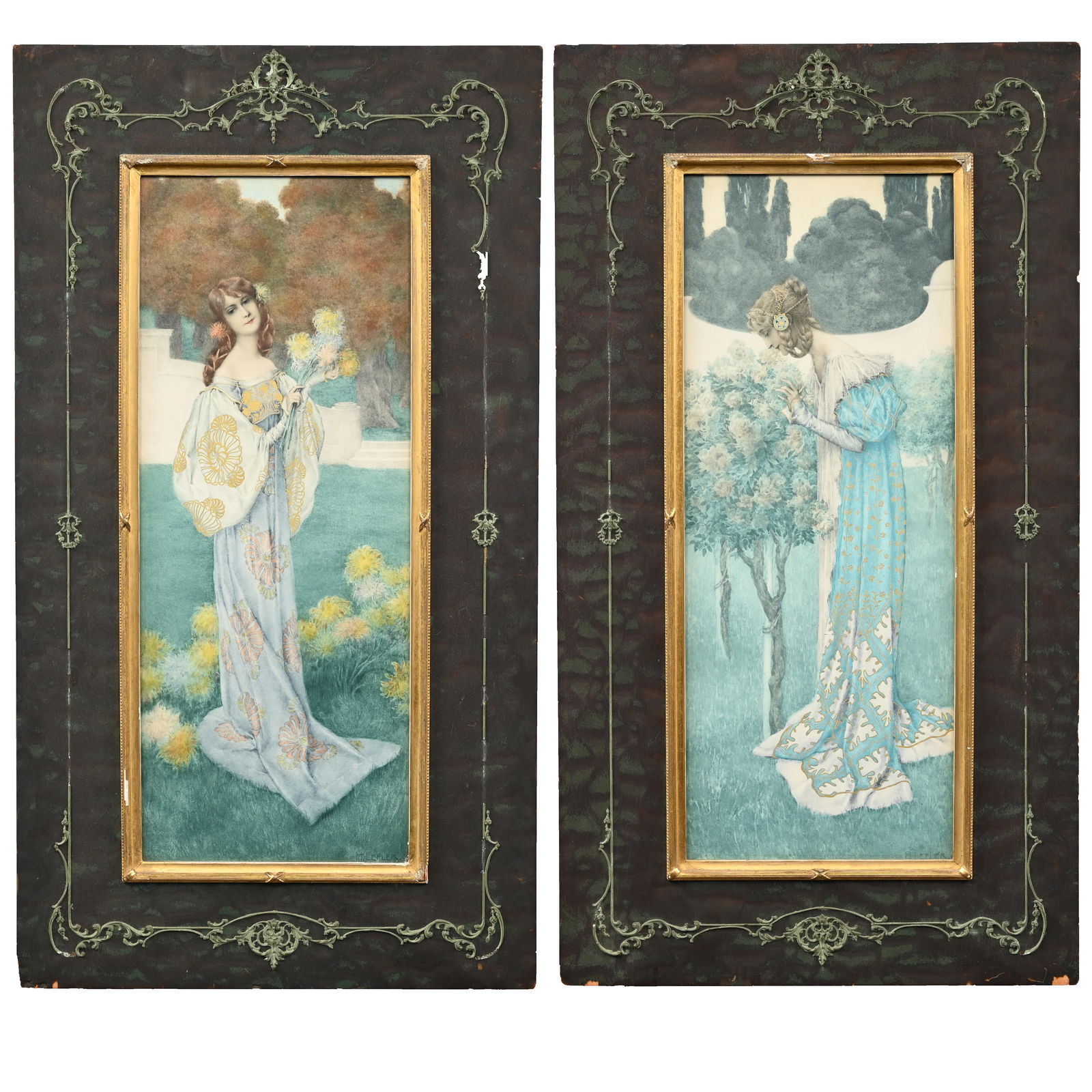 Heinrich Lefler - Pair of Art Nouveau Lithographs (1 of 9)