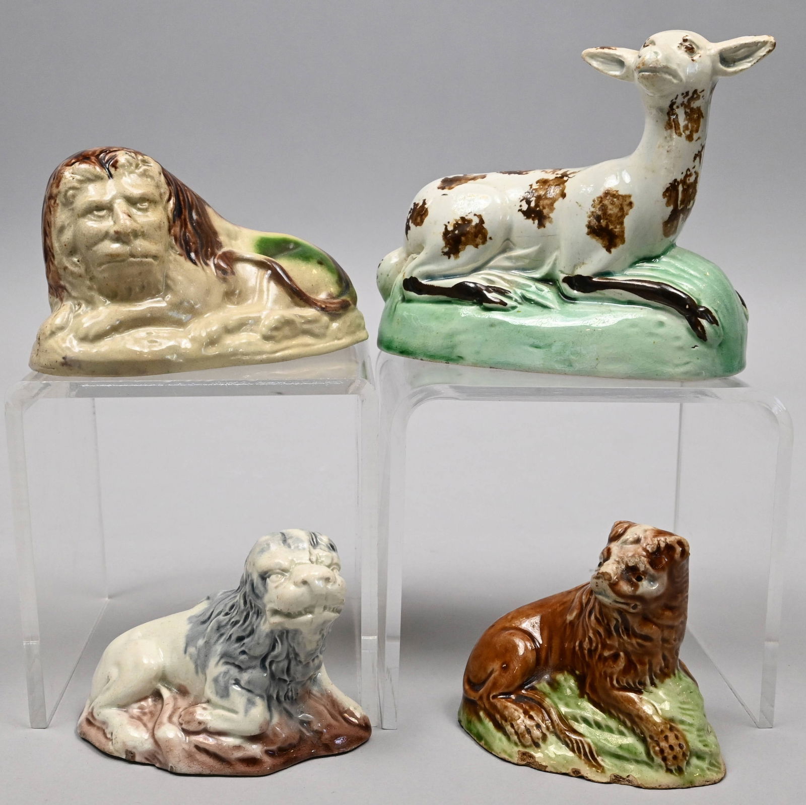 Four English Creamware & Pearlware Animals (1 of 17)