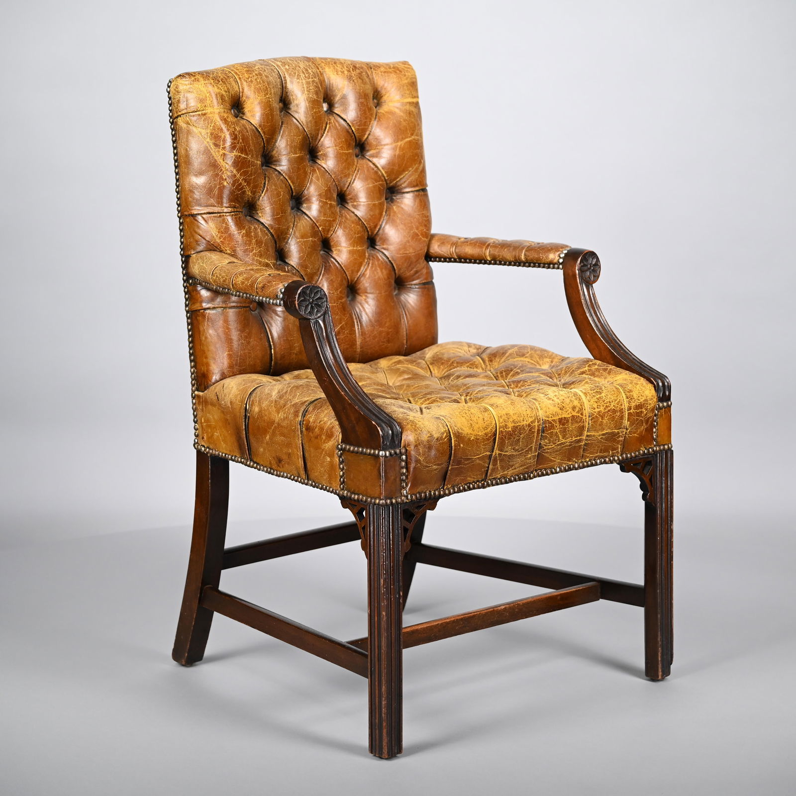 George III Style Mahogany Library Armchair (1 of 7)