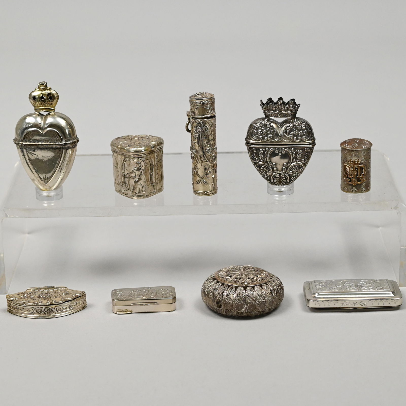 Nine Sterling Silver & Silverplate Objets de Vertu (1 of 11)