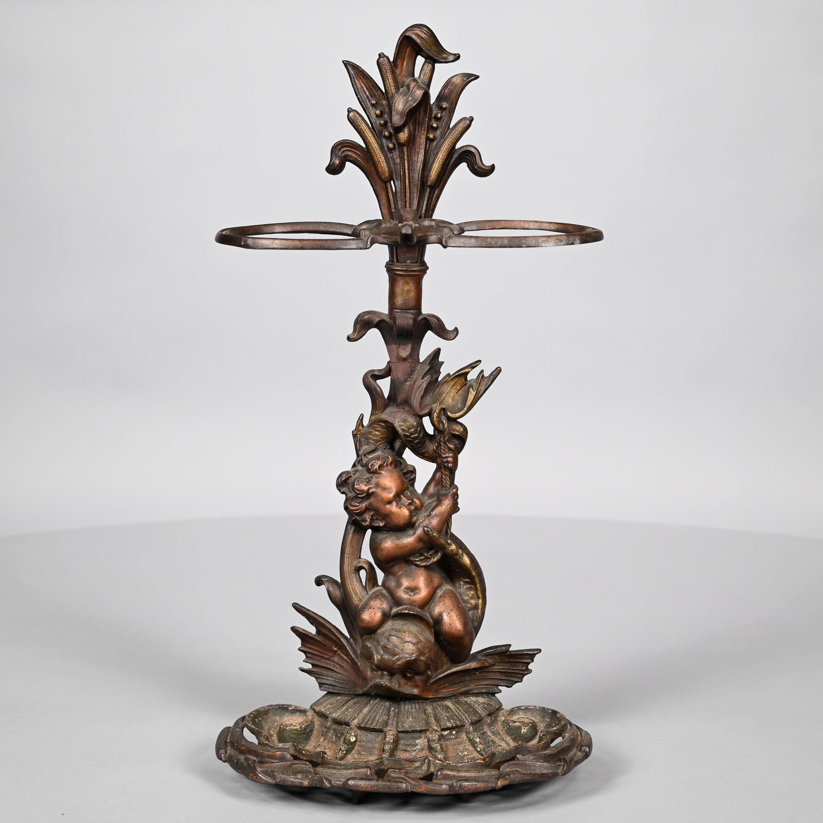 English Cast-Iron Figural Umbrella Stand, 1865 (1 of 6)