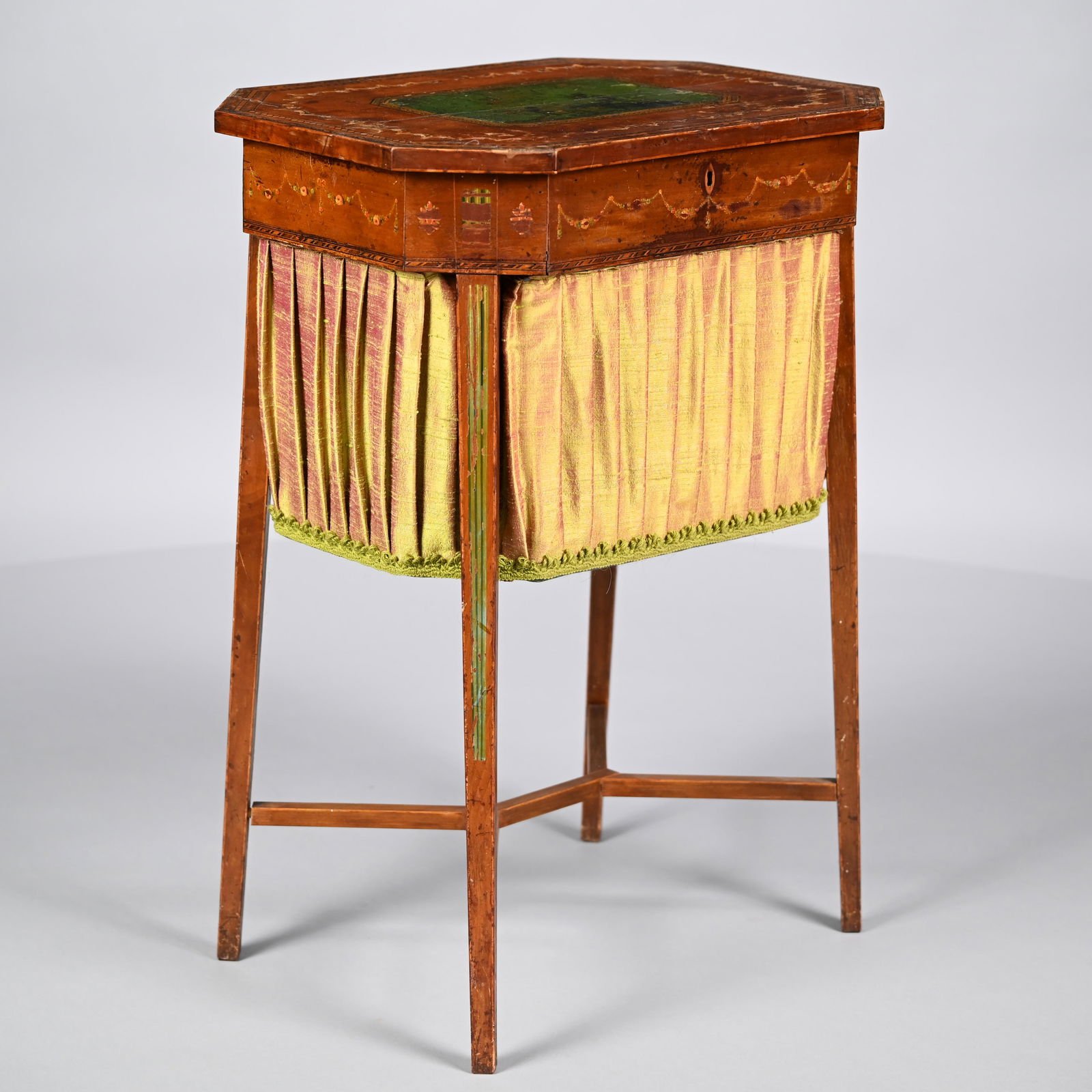 George III Inlaid and Paint-Decorated Work Table (1 of 12)