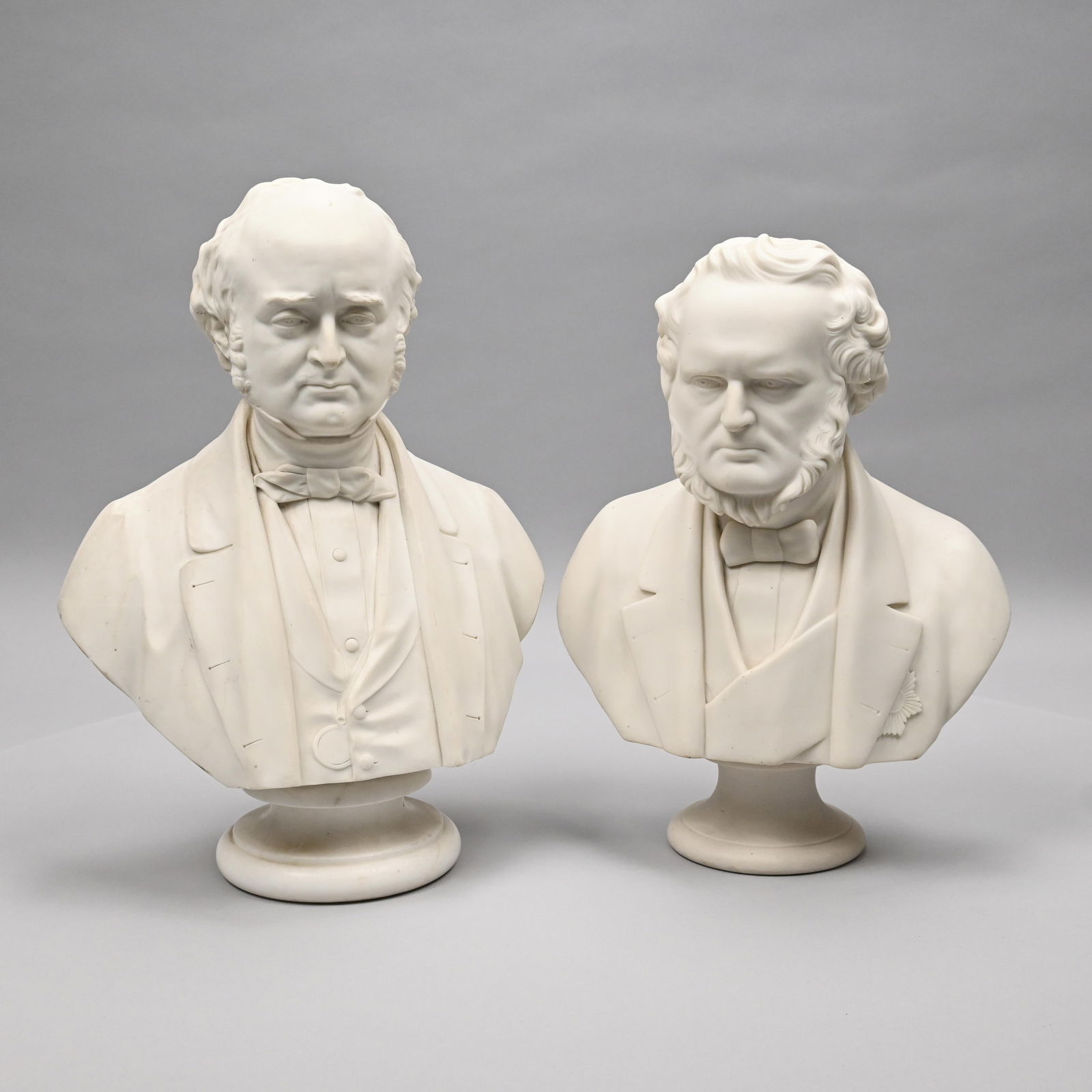 Two English Parian Busts, Notable Figures,1860-67 (1 of 12)