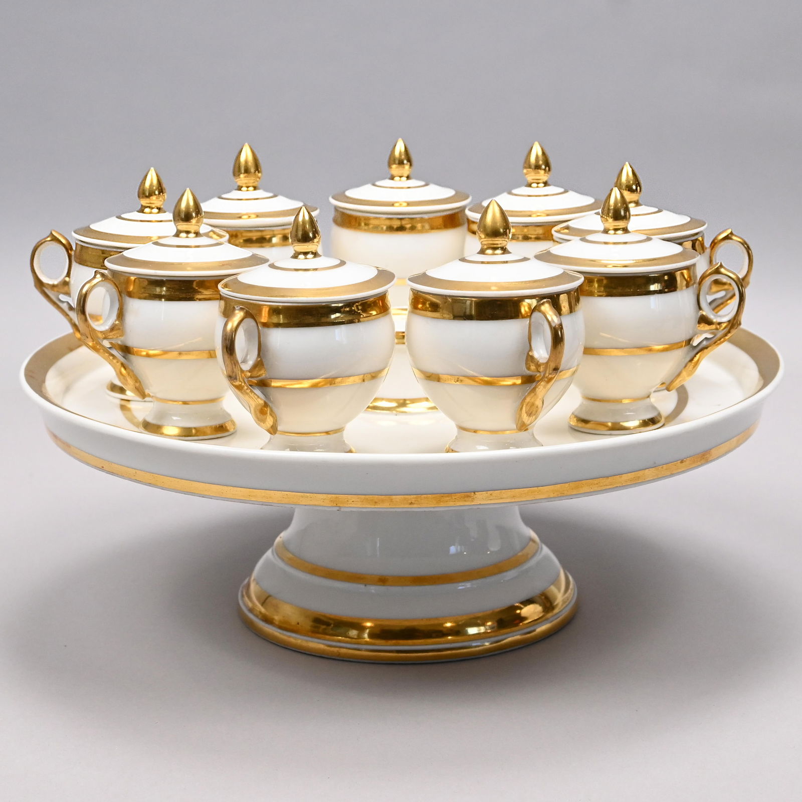 Paris Porcelain Anneau D' Or Pots-de-Creme Service (1 of 8)