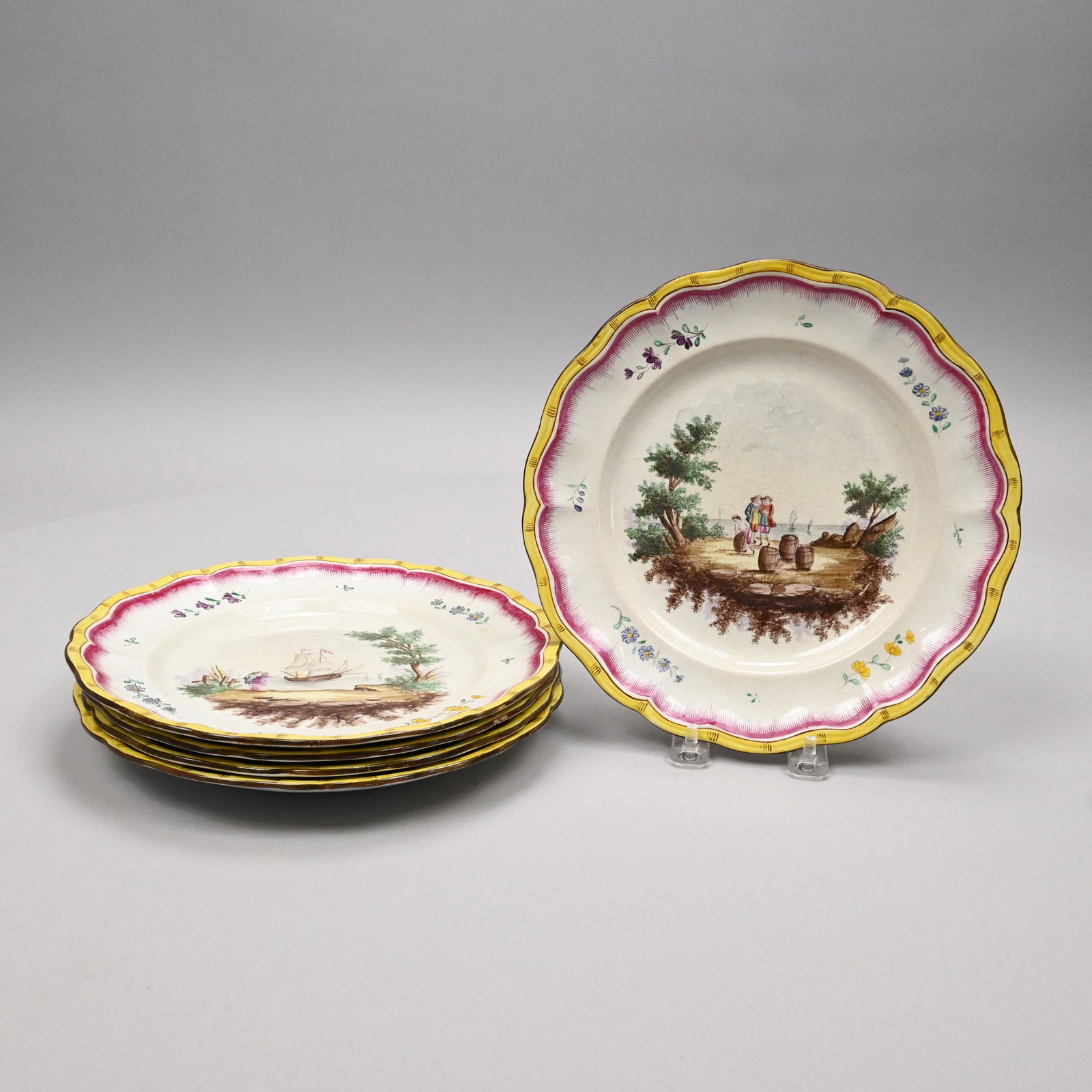 Set of Five French Faience Plates, Veuve Perrin (1 of 7)