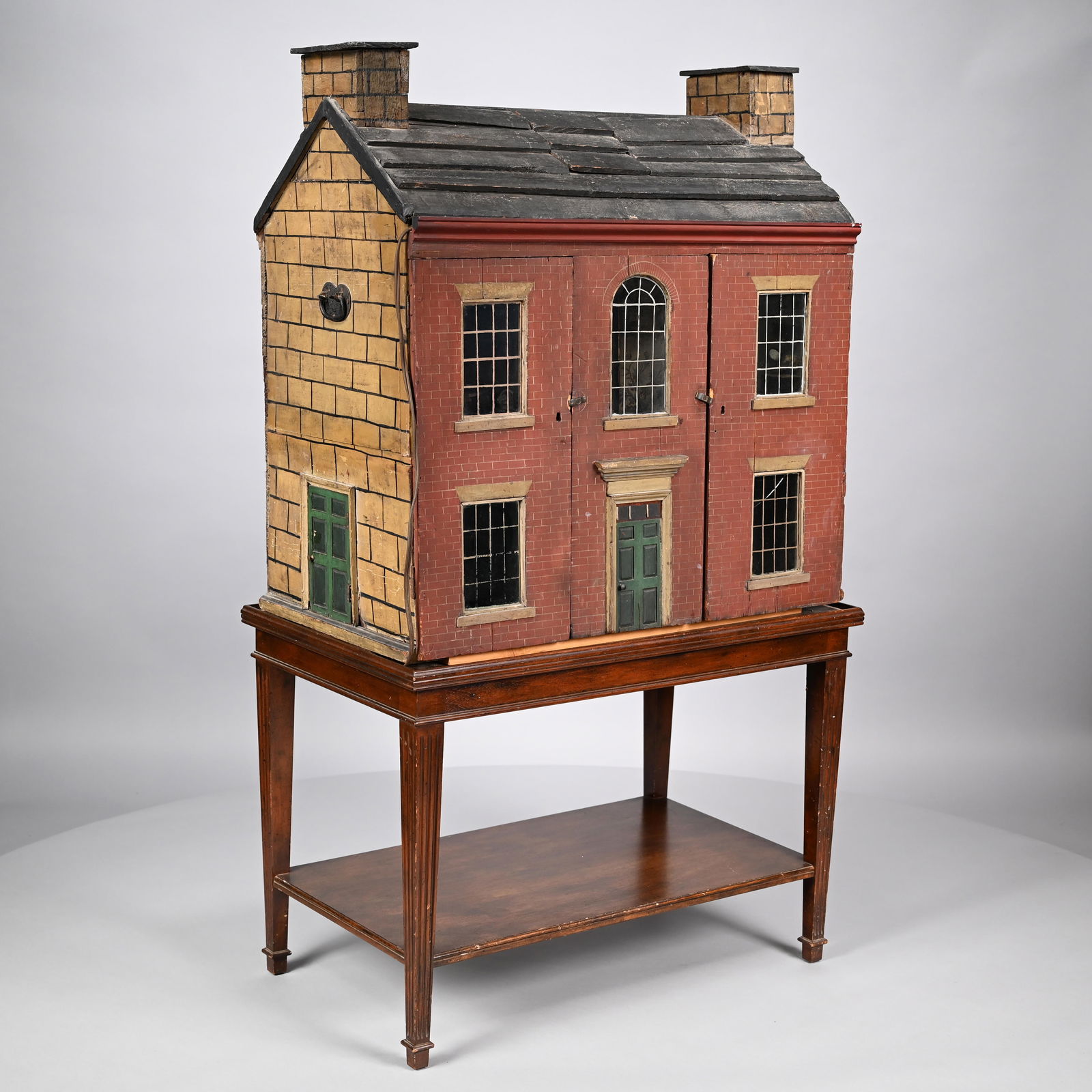 George III Style Painted Wood Doll's House & Objec (1 of 20)