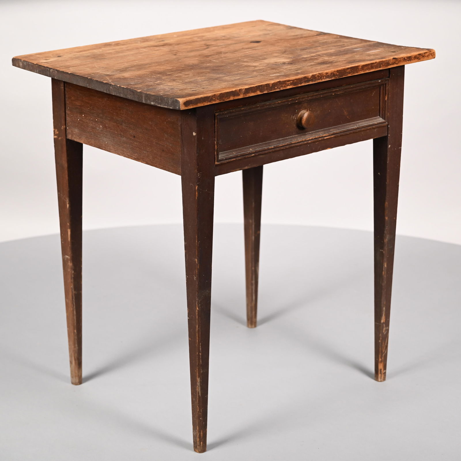 Pennsylvania Hepplewhite Work Table in Brown Paint (1 of 12)