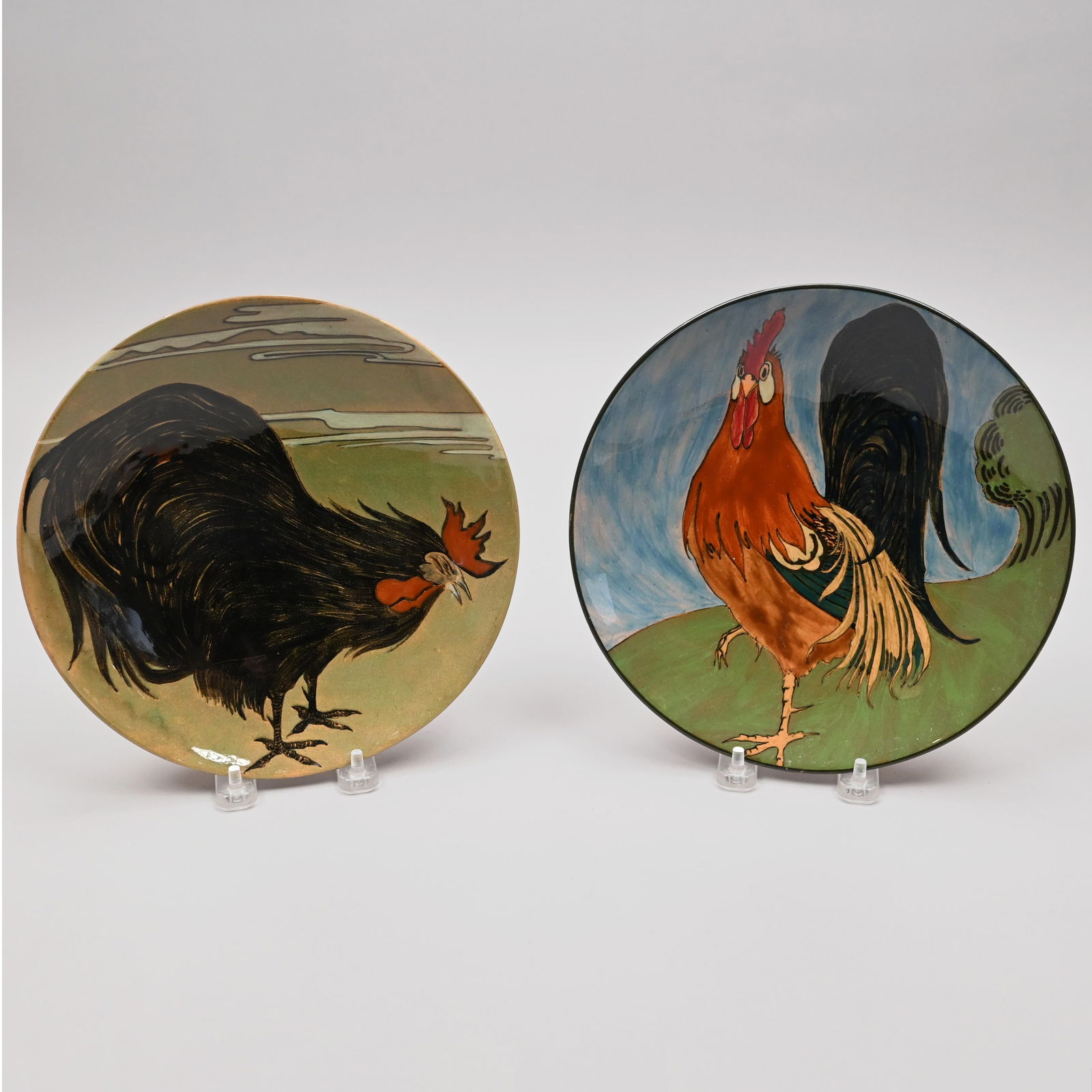 Pair of Rozenburg The Hague Glazed Pottery Plates (1 of 5)