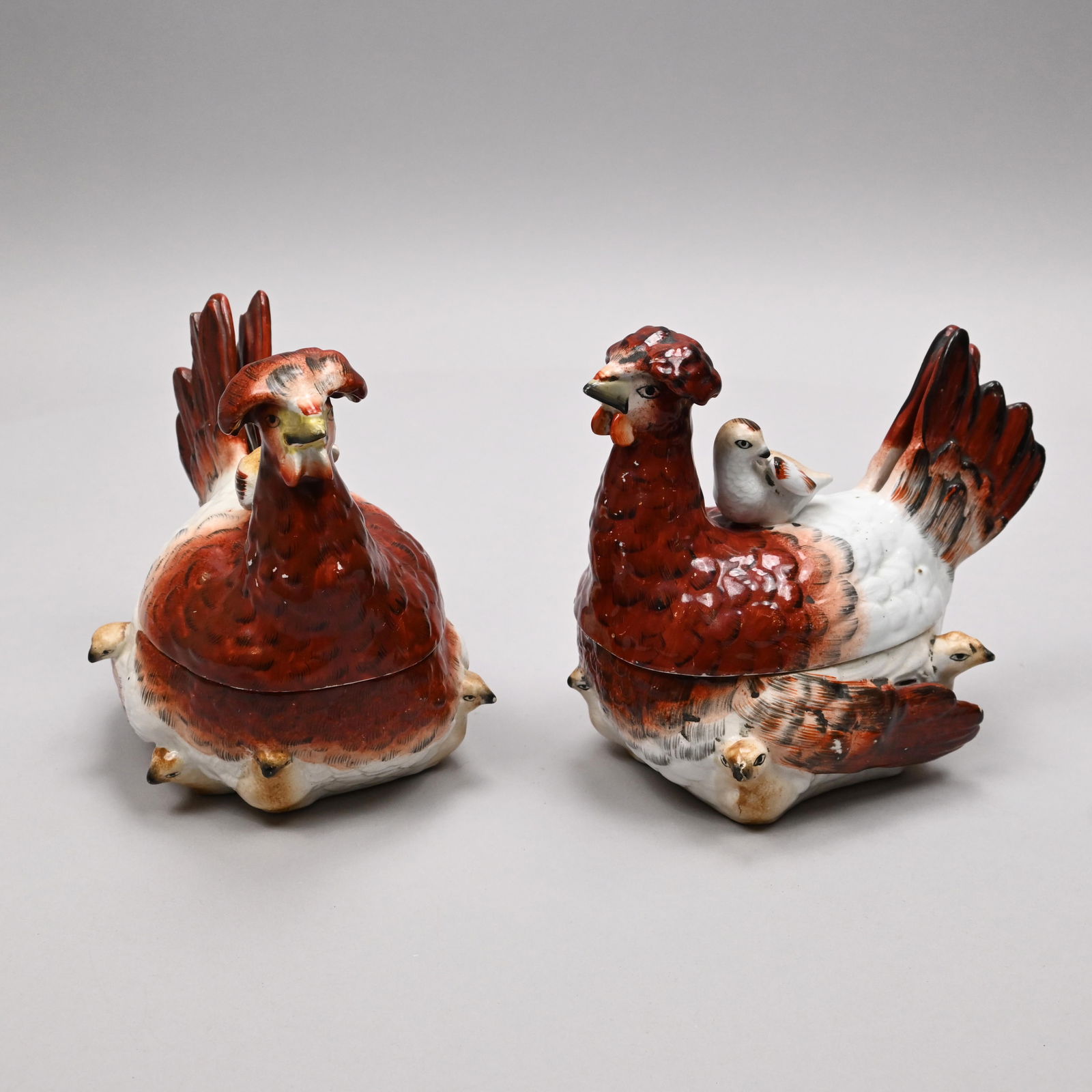 Near Pair of Staffordshire Hen & Chicks Tureens (1 of 13)