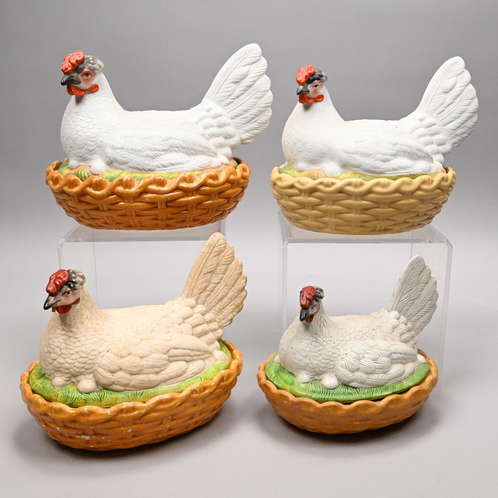 Four Staffordshire Hen and Nest Tureens and Covers (1 of 16)