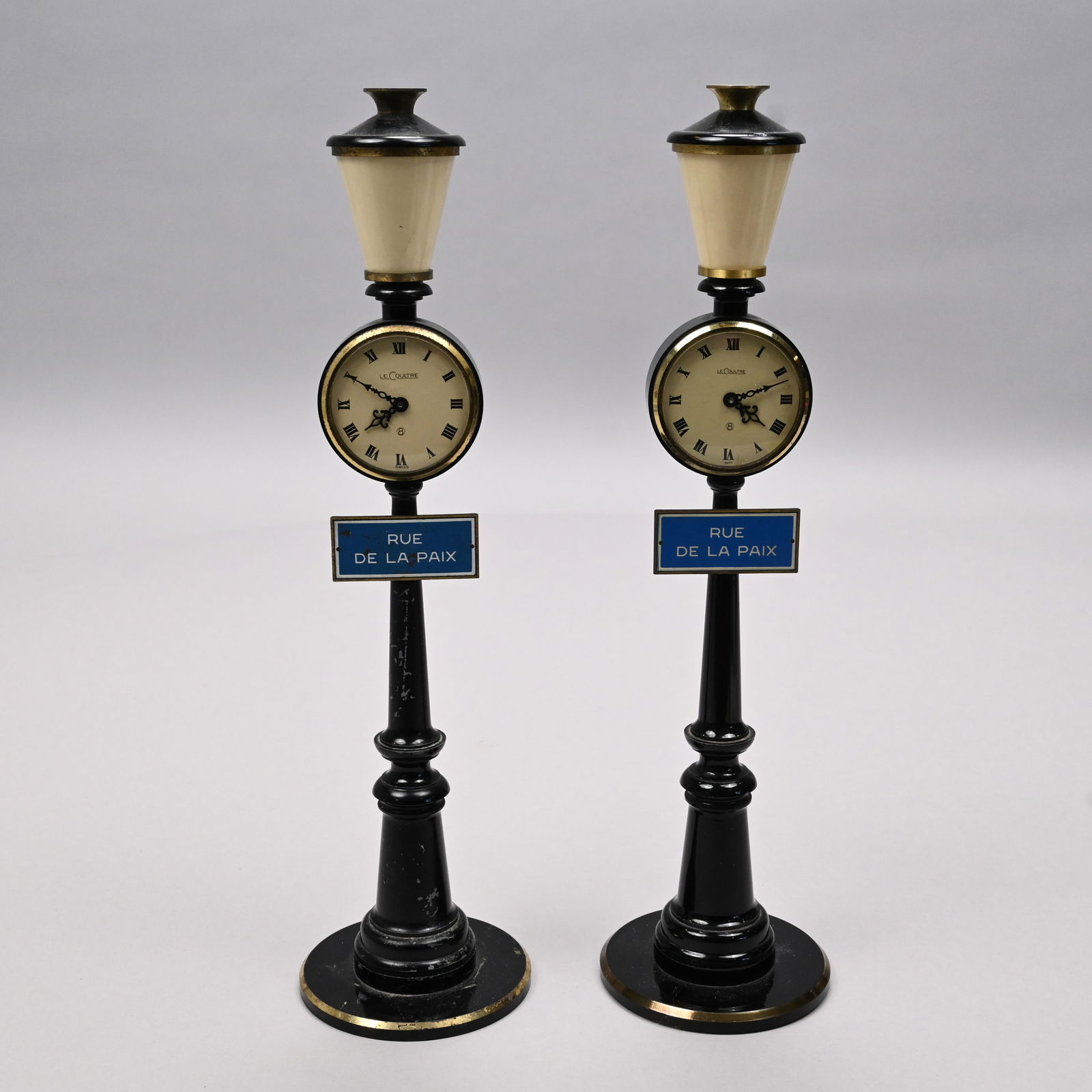 Pair of Swiss Jaeger-LaCoultre Lamp Post Clocks (1 of 11)