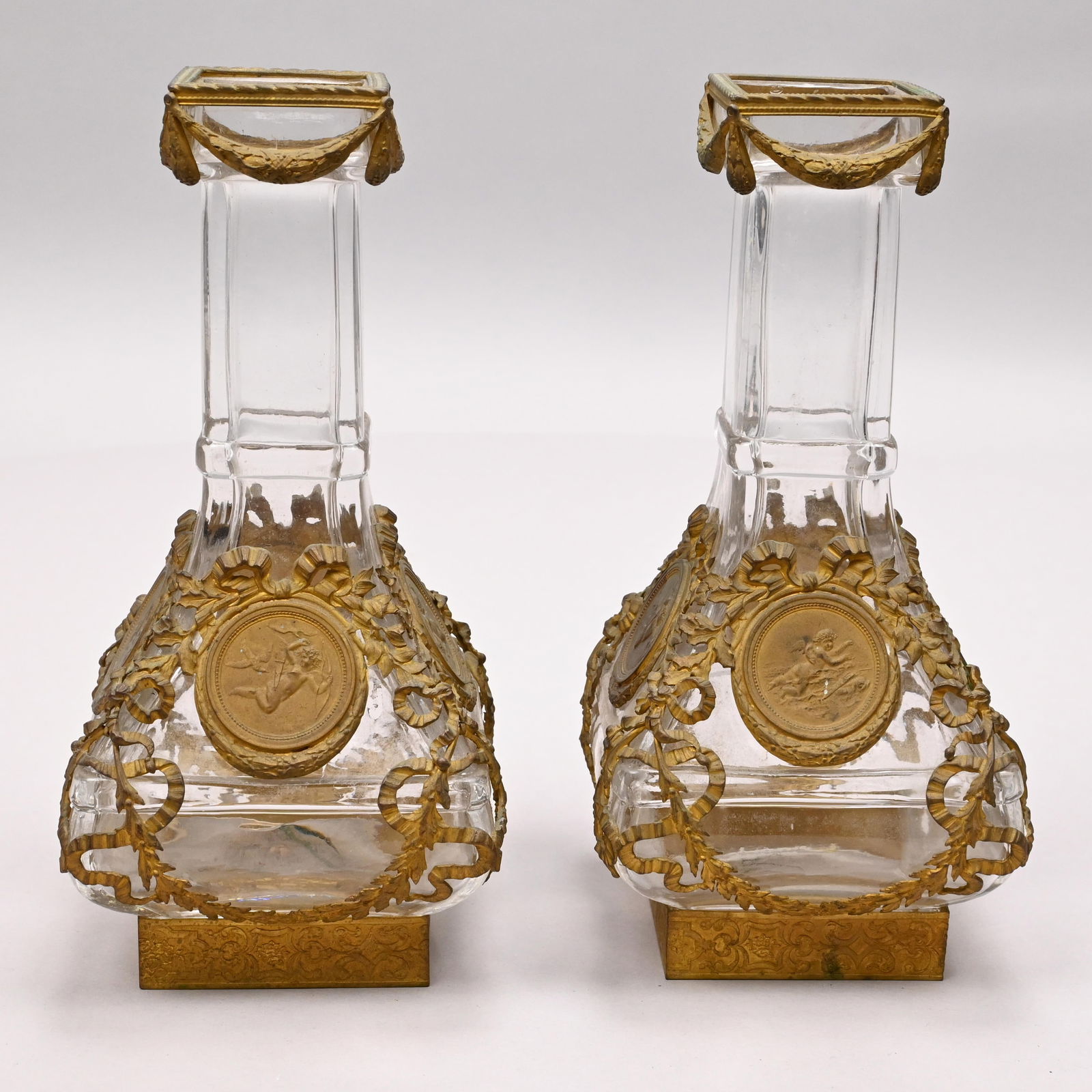 Pair of Louis XV Style Gilt-Metal and Glass Vases (1 of 5)