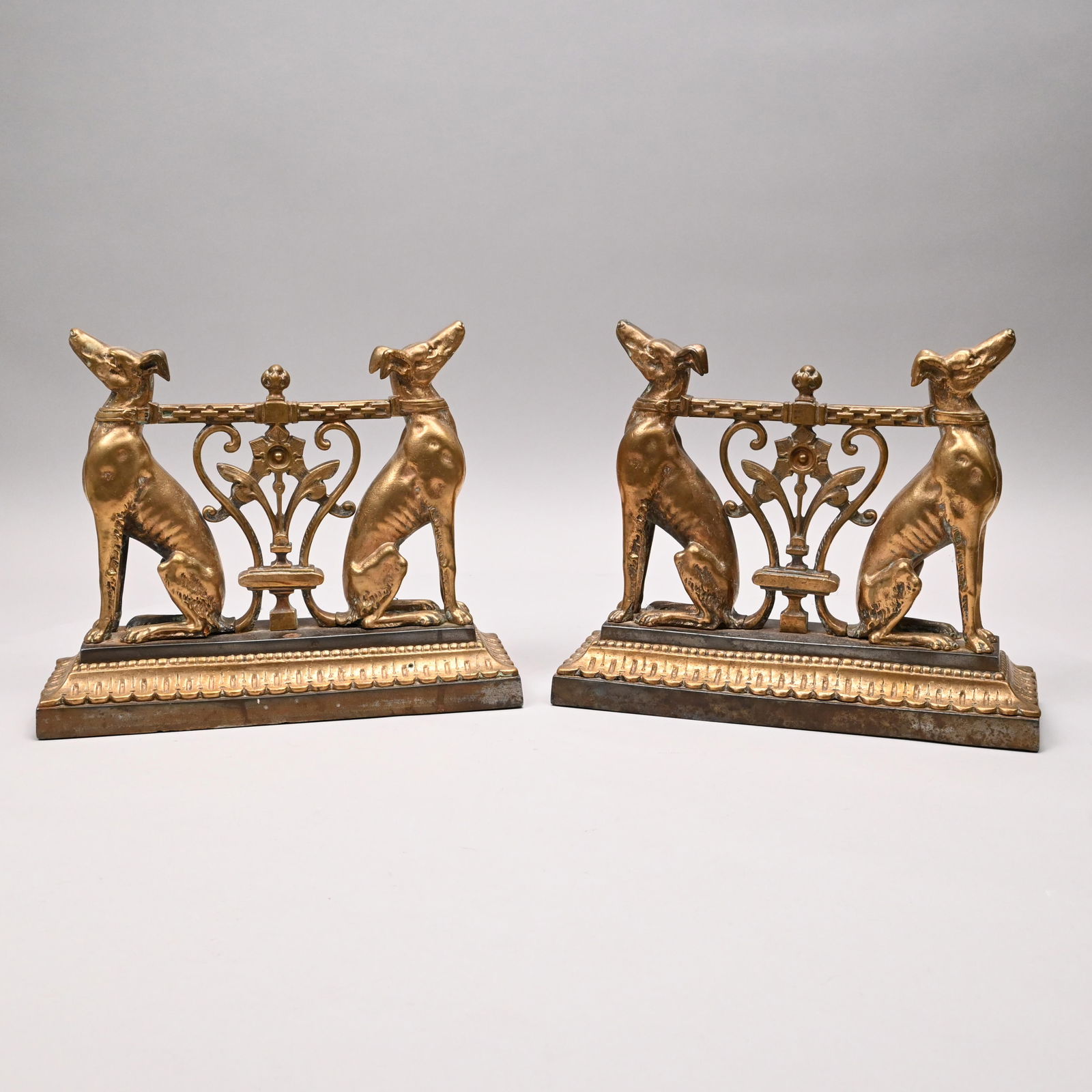 Pair of Aesthetic Movement Brass Figural Chenets (1 of 10)