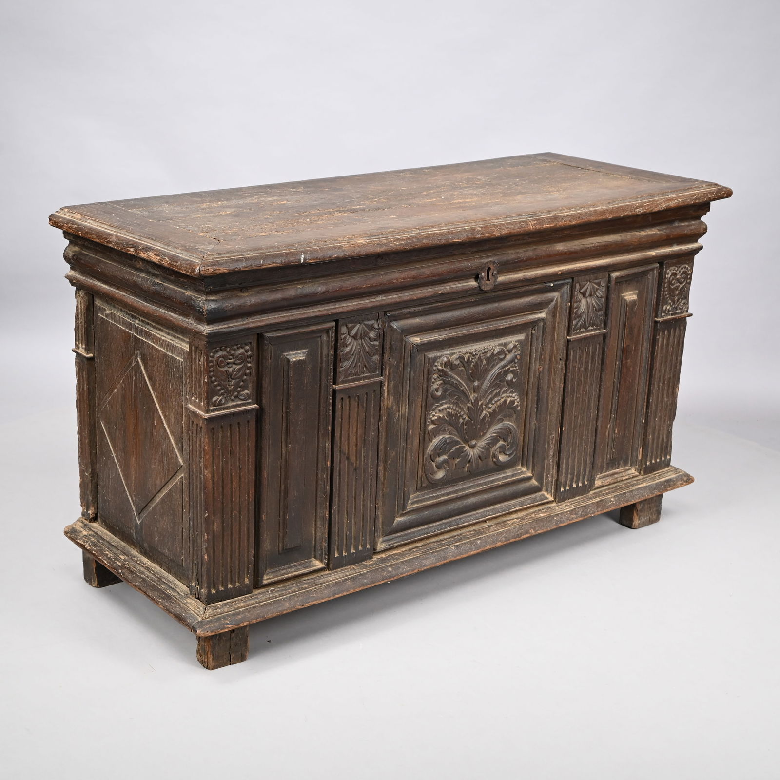 French Carved Oak Coffer, Eighteenth Century (1 of 15)