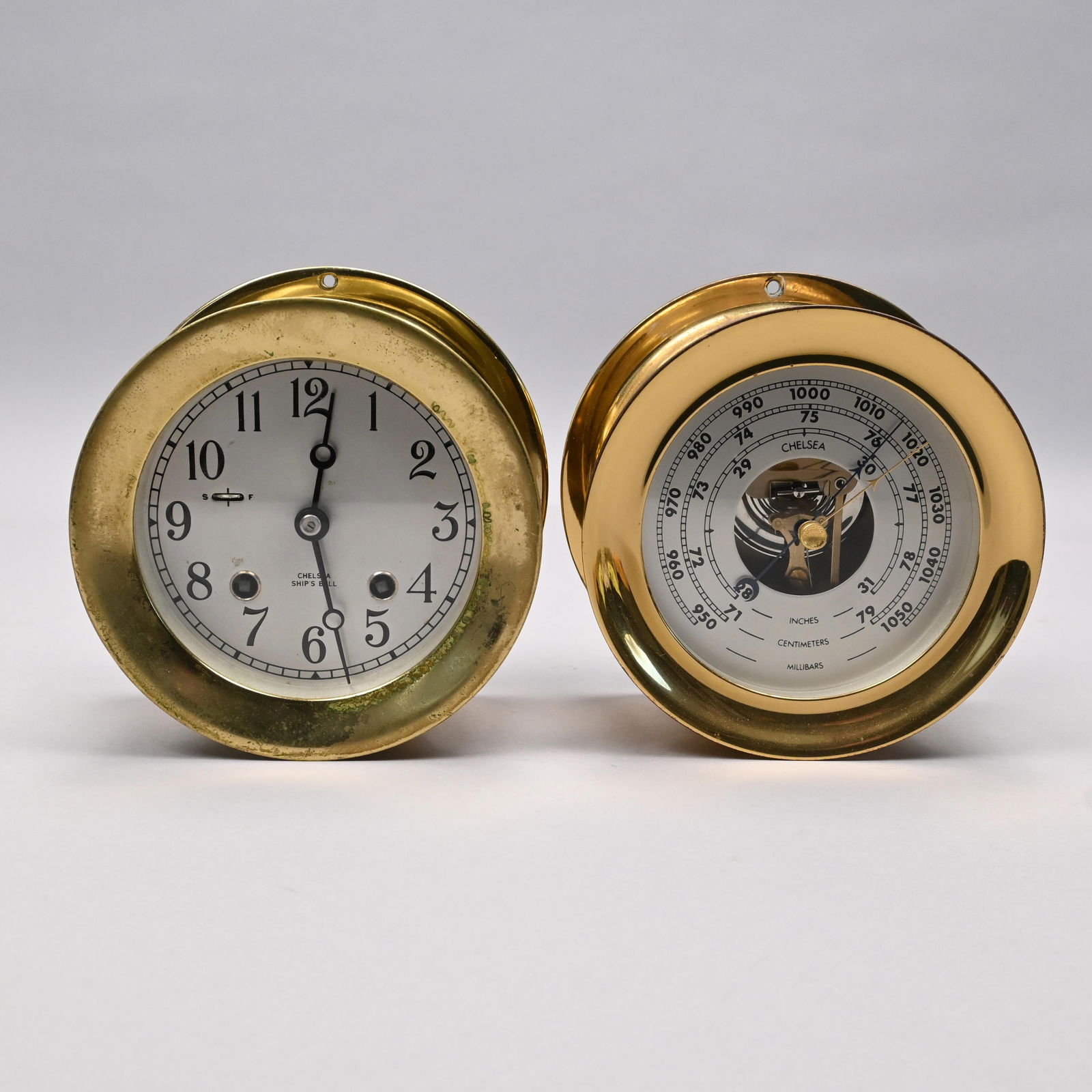 Chelsea Ship's Bell Clock and Barometer Desk Set (1 of 9)