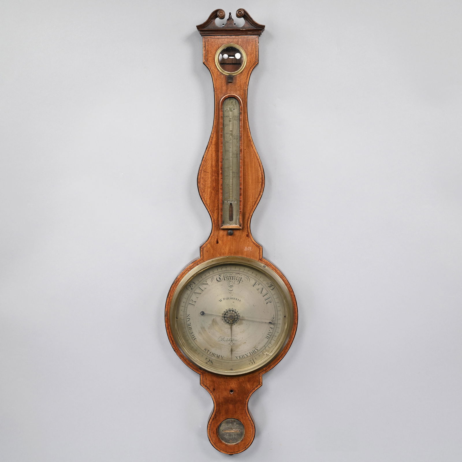 Regency/George IV Mahogany Barometer, W. Squirrell (1 of 7)