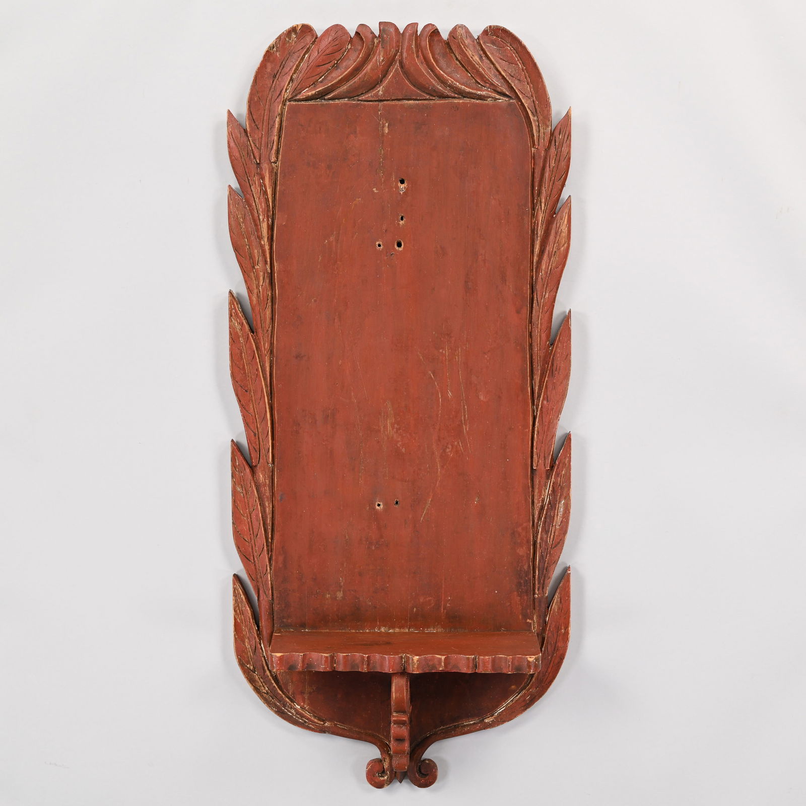 American Carved and Painted Pine Clock Shelf (1 of 5)