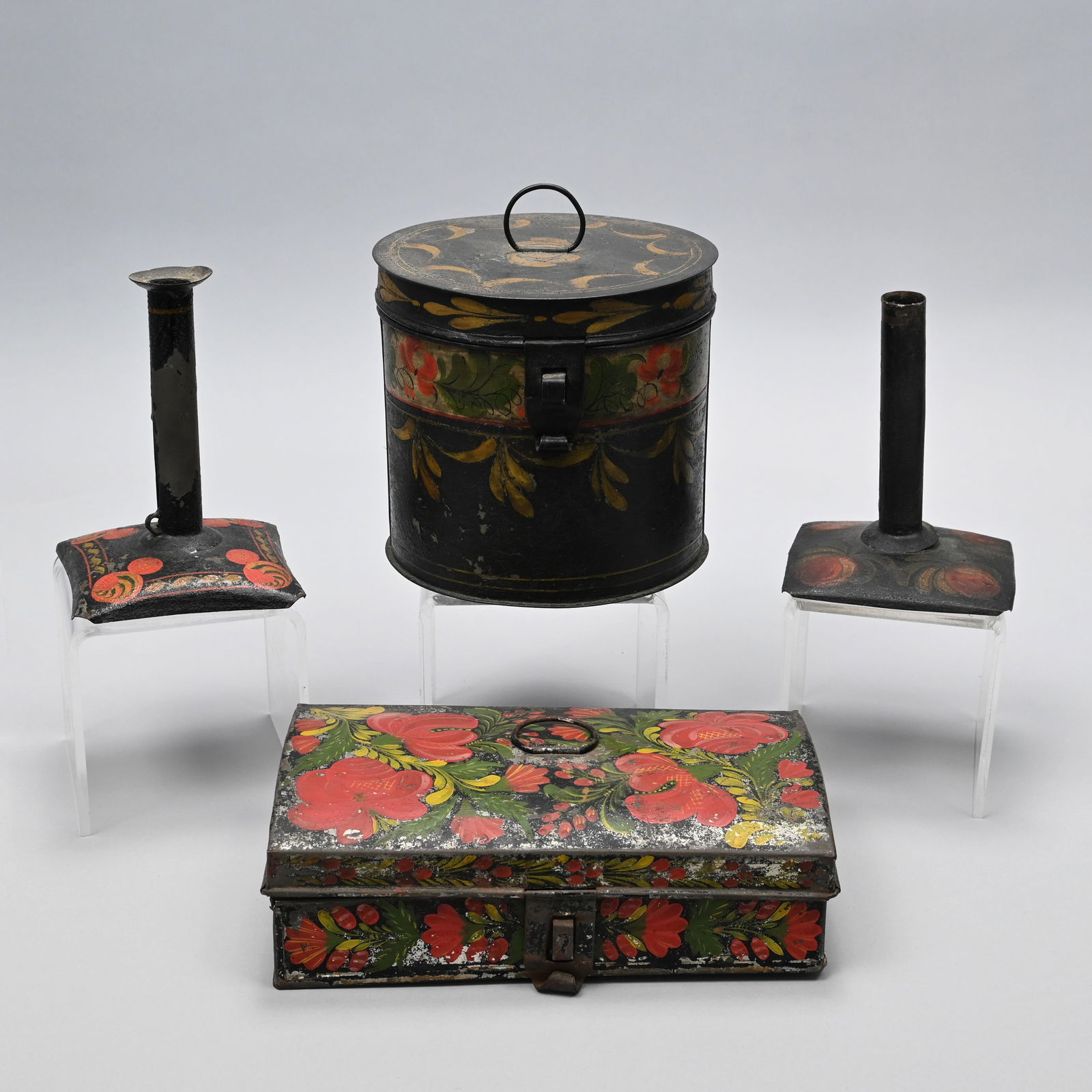 Four Northeastern Painted Tin Wares, 19th Century (1 of 19)