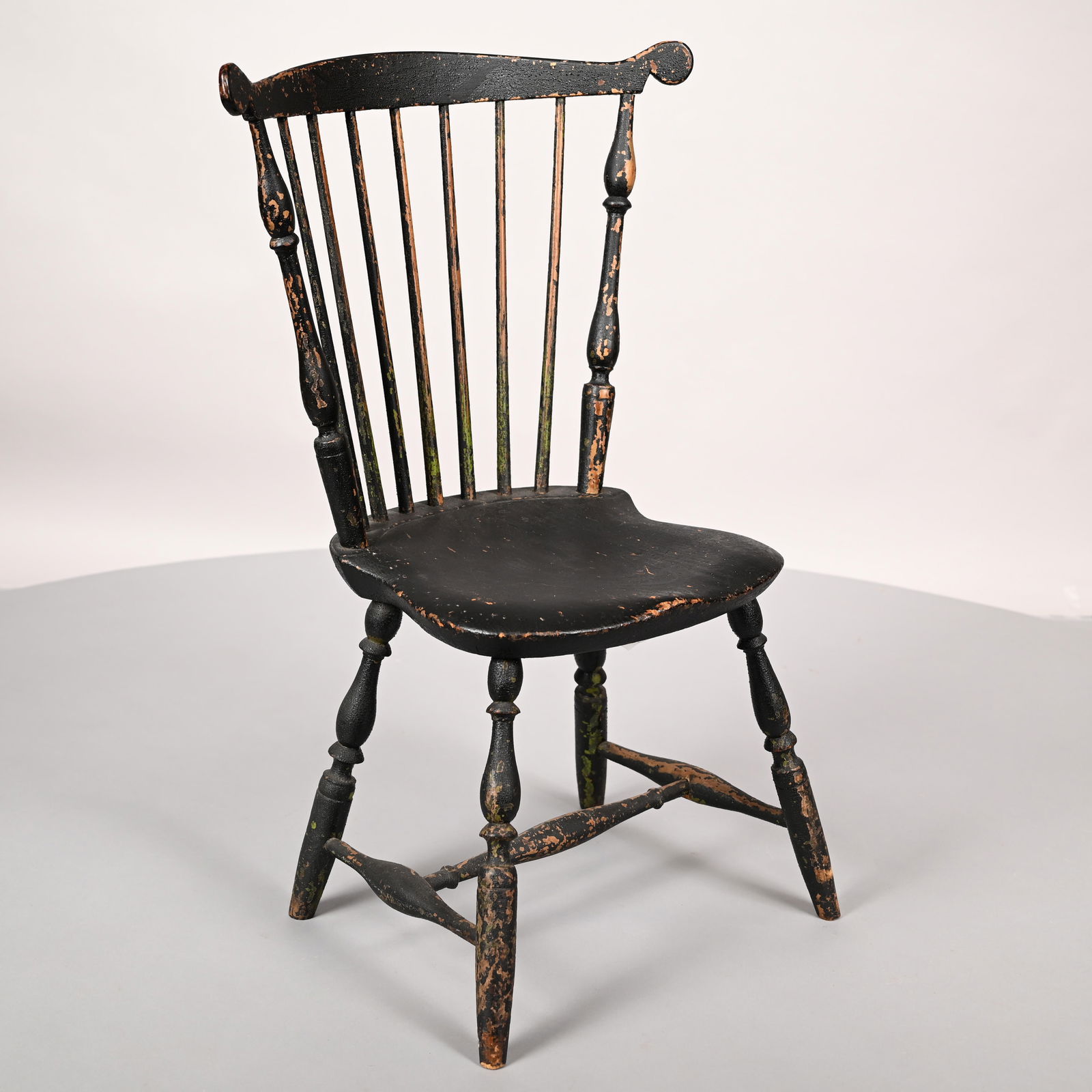 New Hampshire Fan-Back Windsor, in Black Paint (1 of 12)