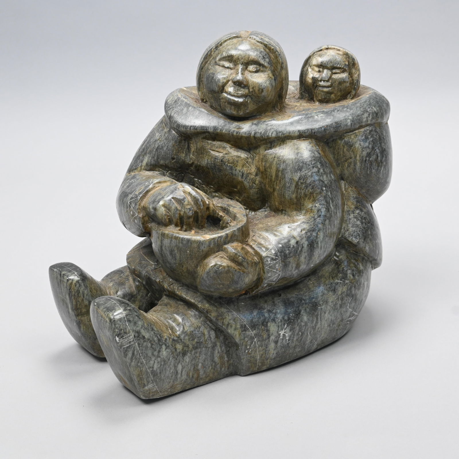 Inuit Carved Soapstone Figural Group (1 of 7)