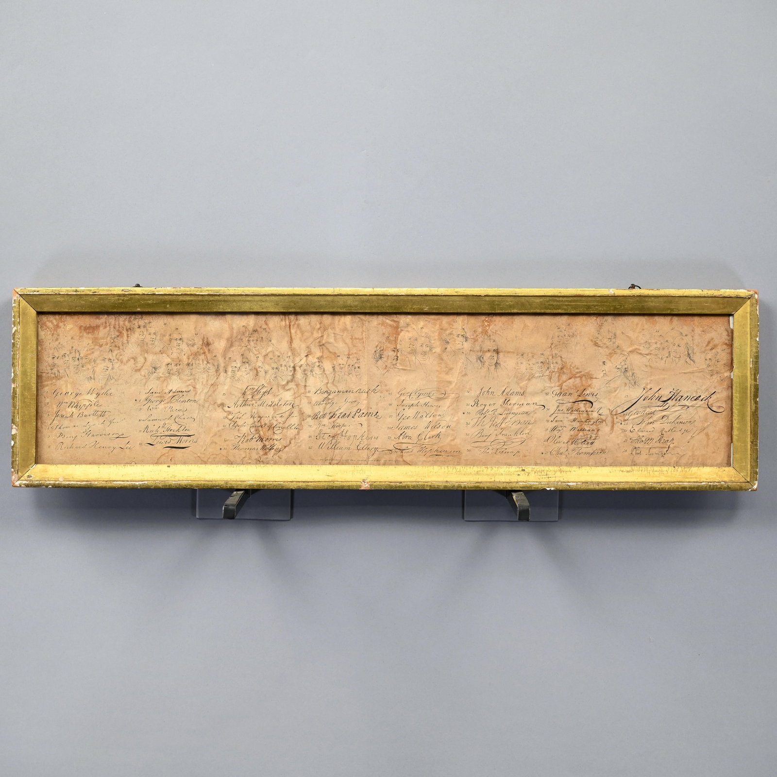 The Declaration of Independence, Key to Signers: Engraved Facsimile Key to the Signers of the Declaration of Independence, Early to Mid-Nineteenth Century. Sheet with the facsimile signatures of 48 American patriots, 43 of whom were signers of the D