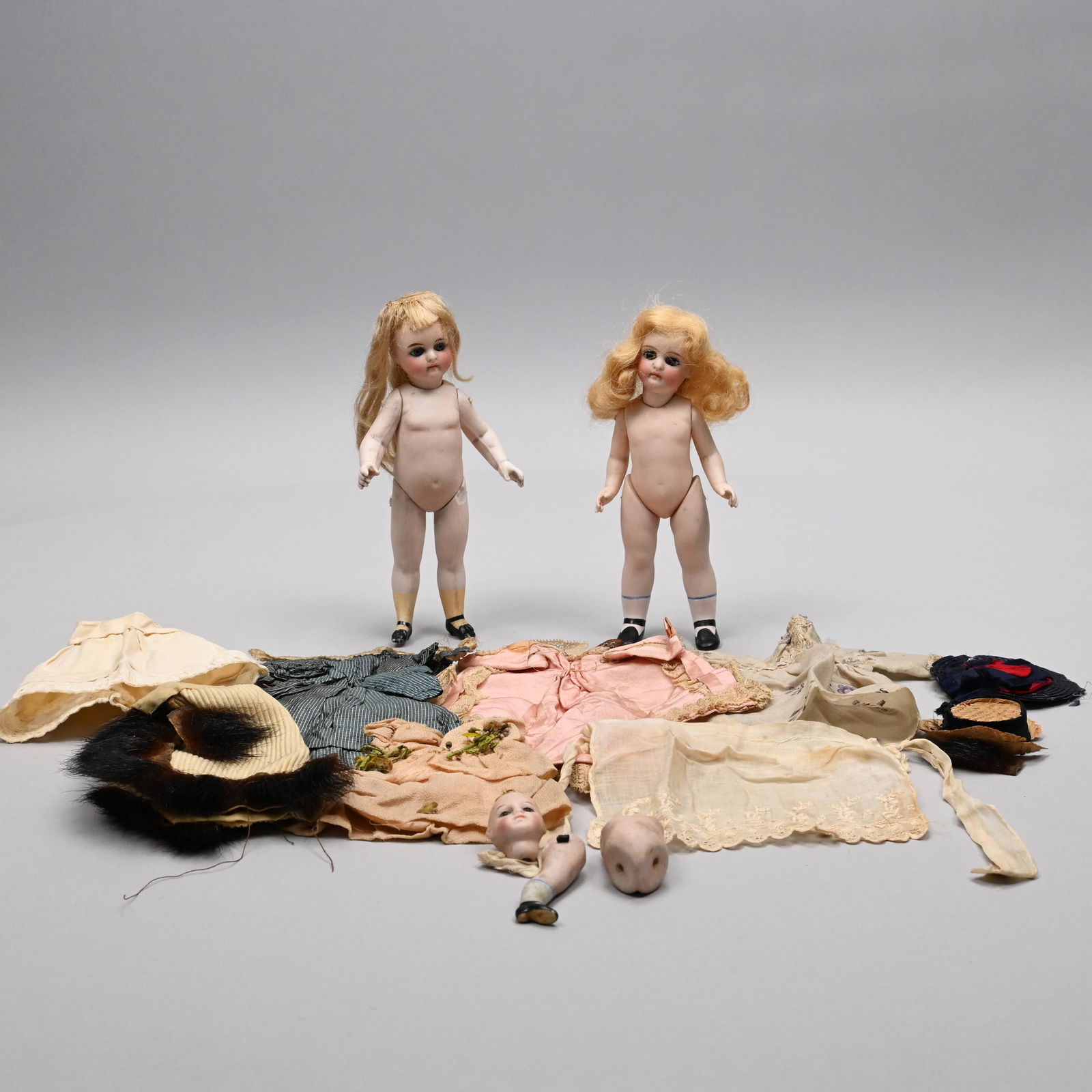Two Bisque Porcelain Small Girl Dolls (1 of 14)