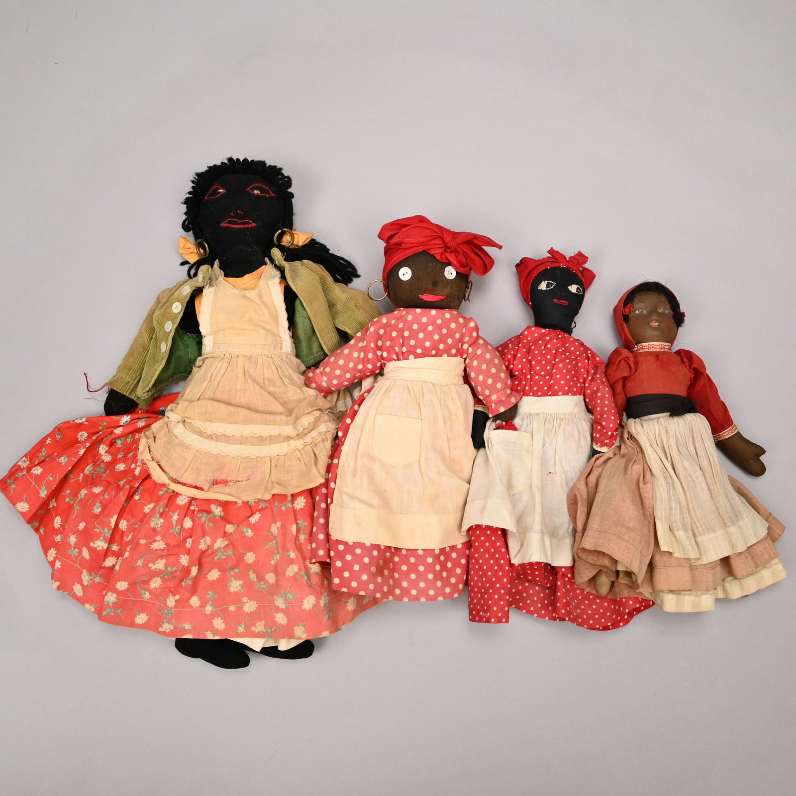 Four African American Stuffed Fabric Black Dolls (1 of 20)