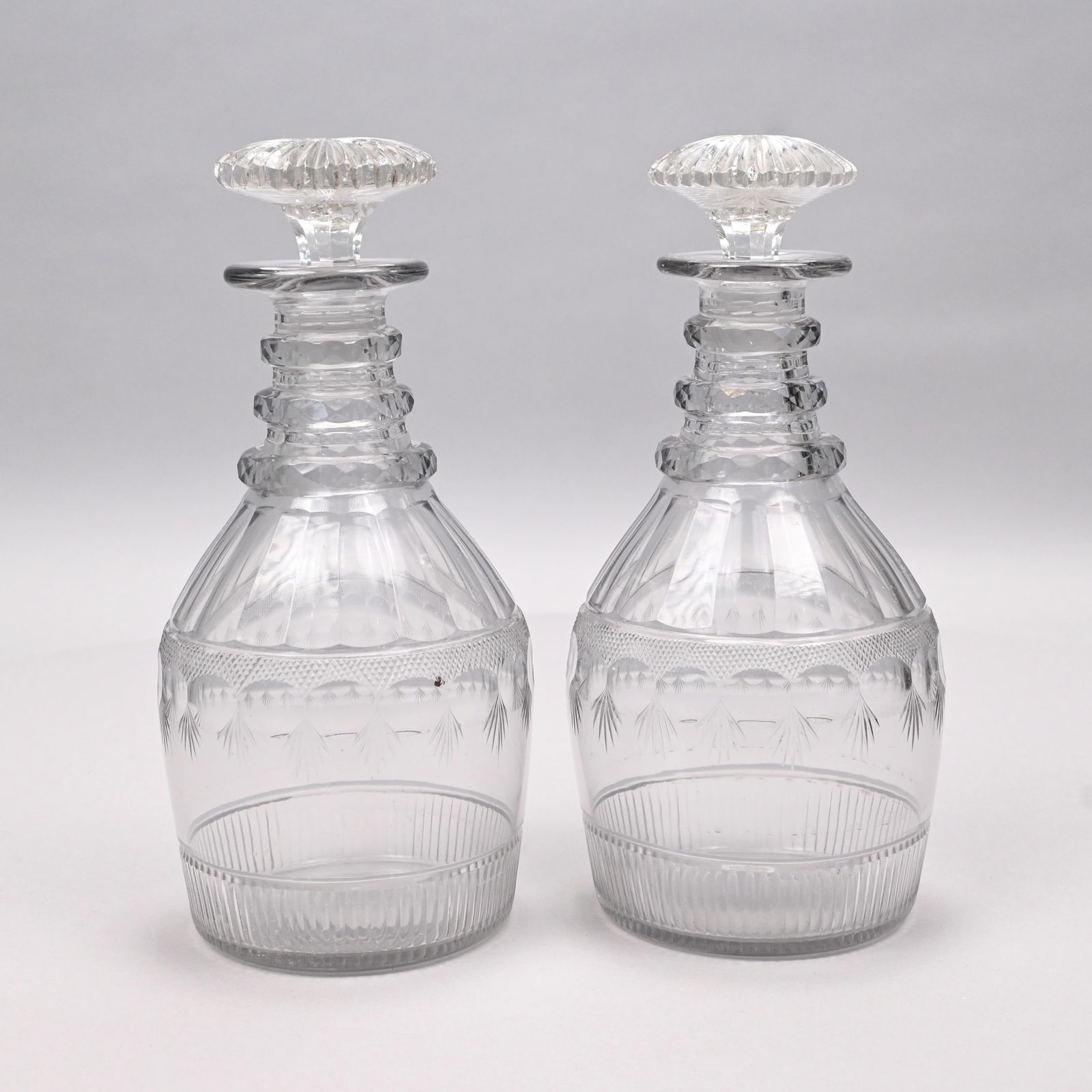 Pair of English/ Anglo-Irish Cut-Glass Decanters (1 of 5)