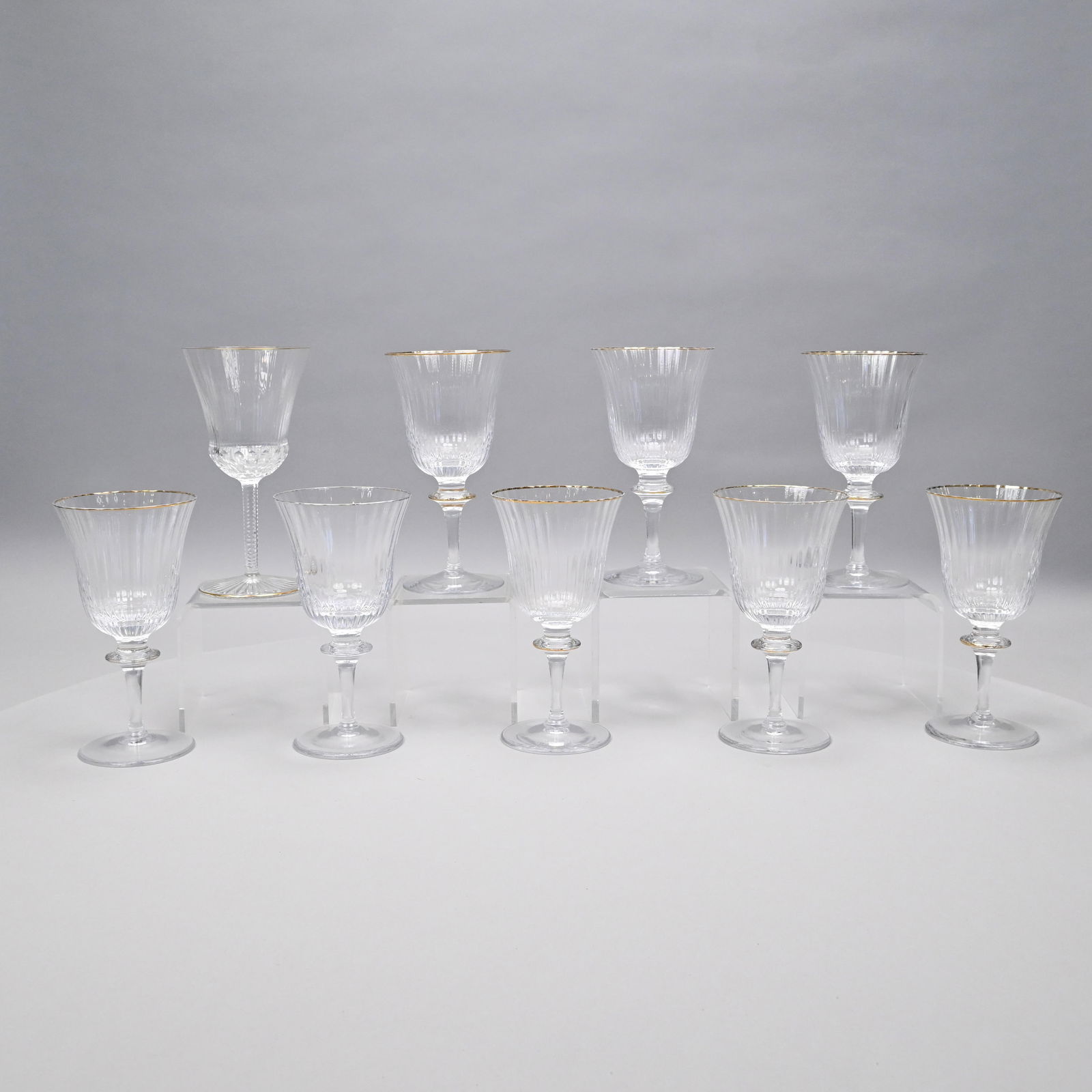 Set Eight Cristal Sevres France Goblets & Single (1 of 7)