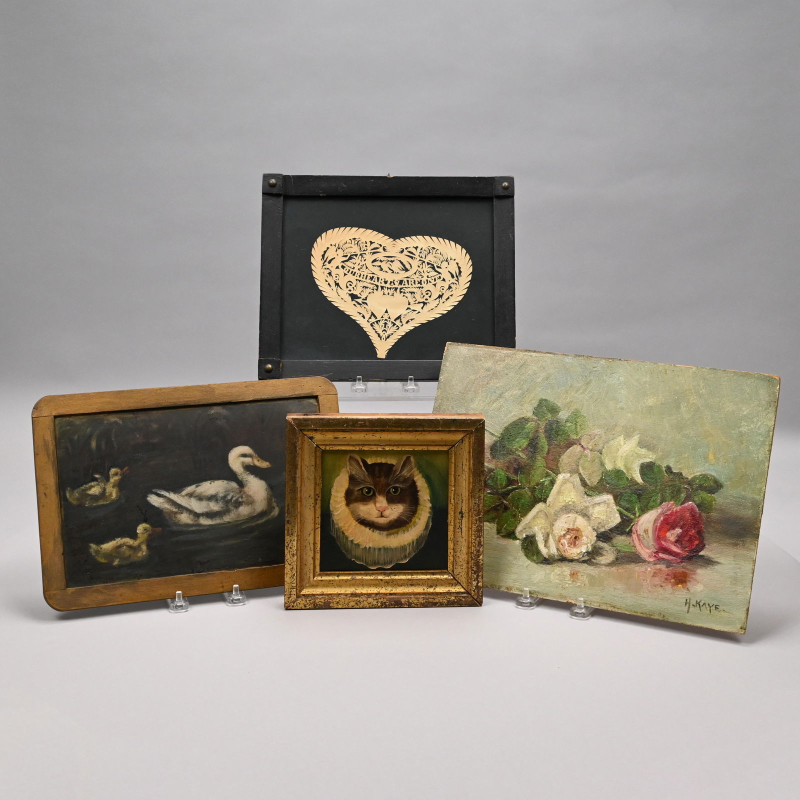 Scherenschnitte Valentine and Three Paintings (1 of 11)