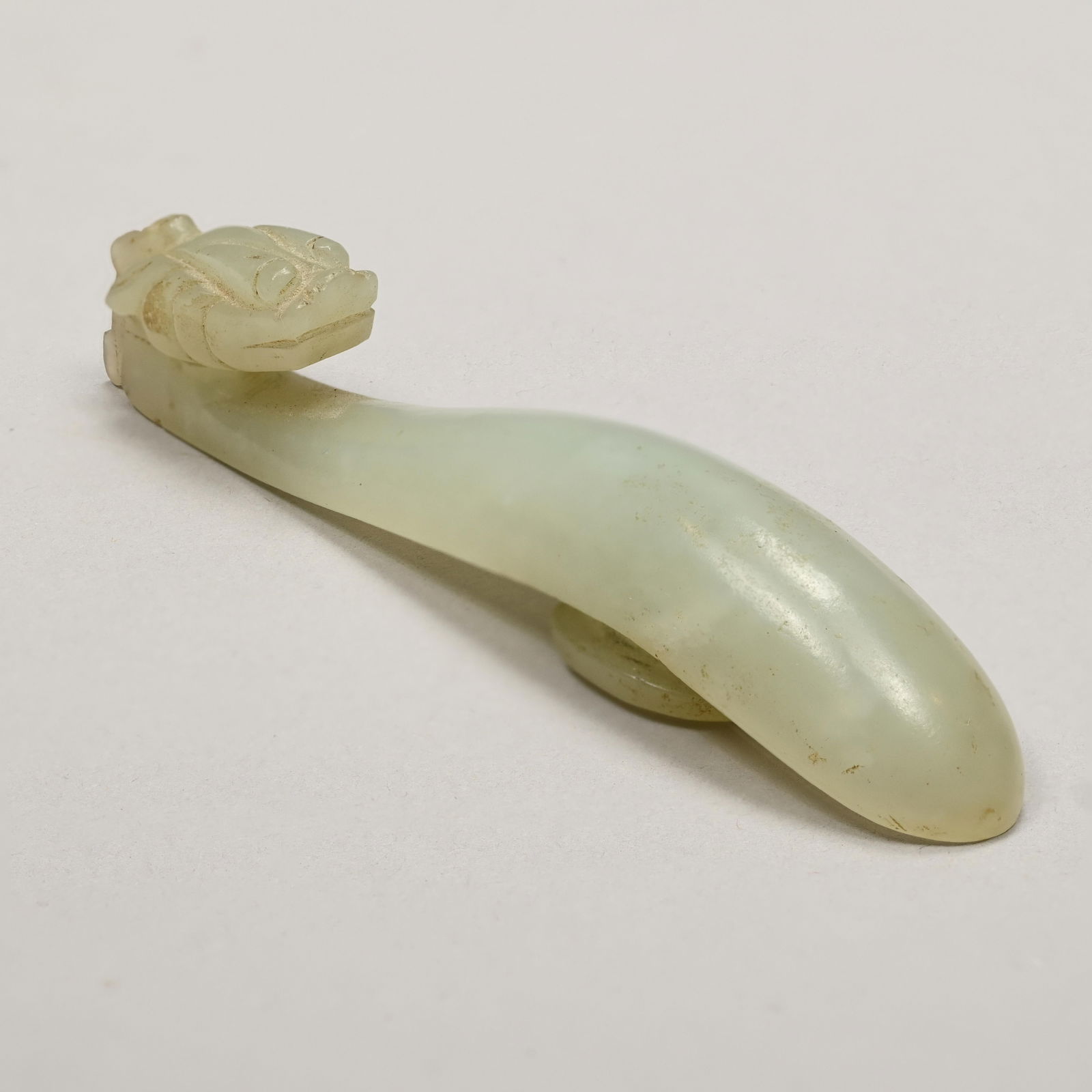 Chinese Carved Celadon Jade Belt or Garment Hook (1 of 6)