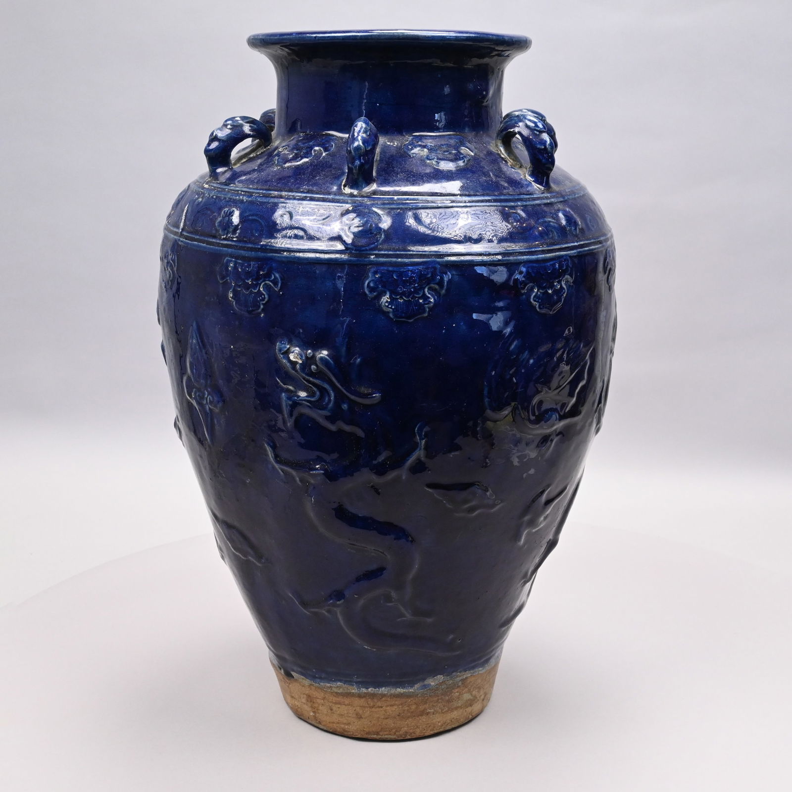 Chinese Earthenware Martaban Jar in Blue Glaze (1 of 10)