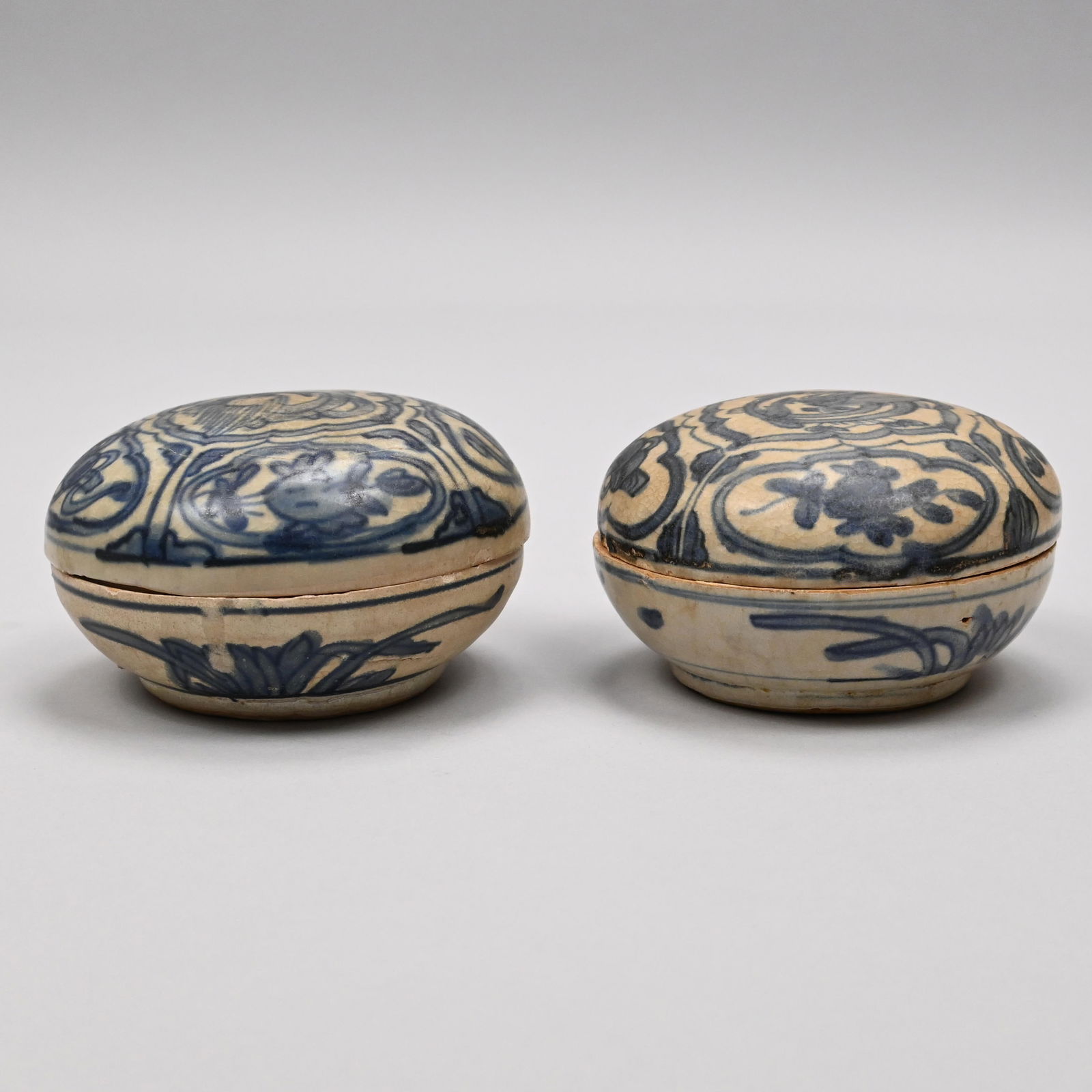 Near Pair of Chinese Blue & White Porcelain Boxes (1 of 13)
