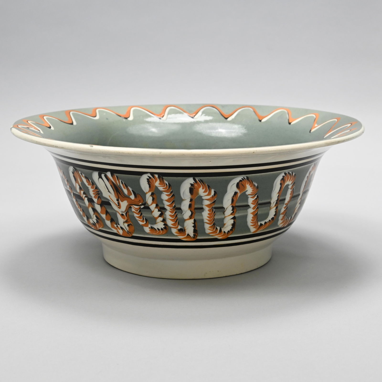 English Mochaware Slip-Decorated Bowl or Basin (1 of 6)