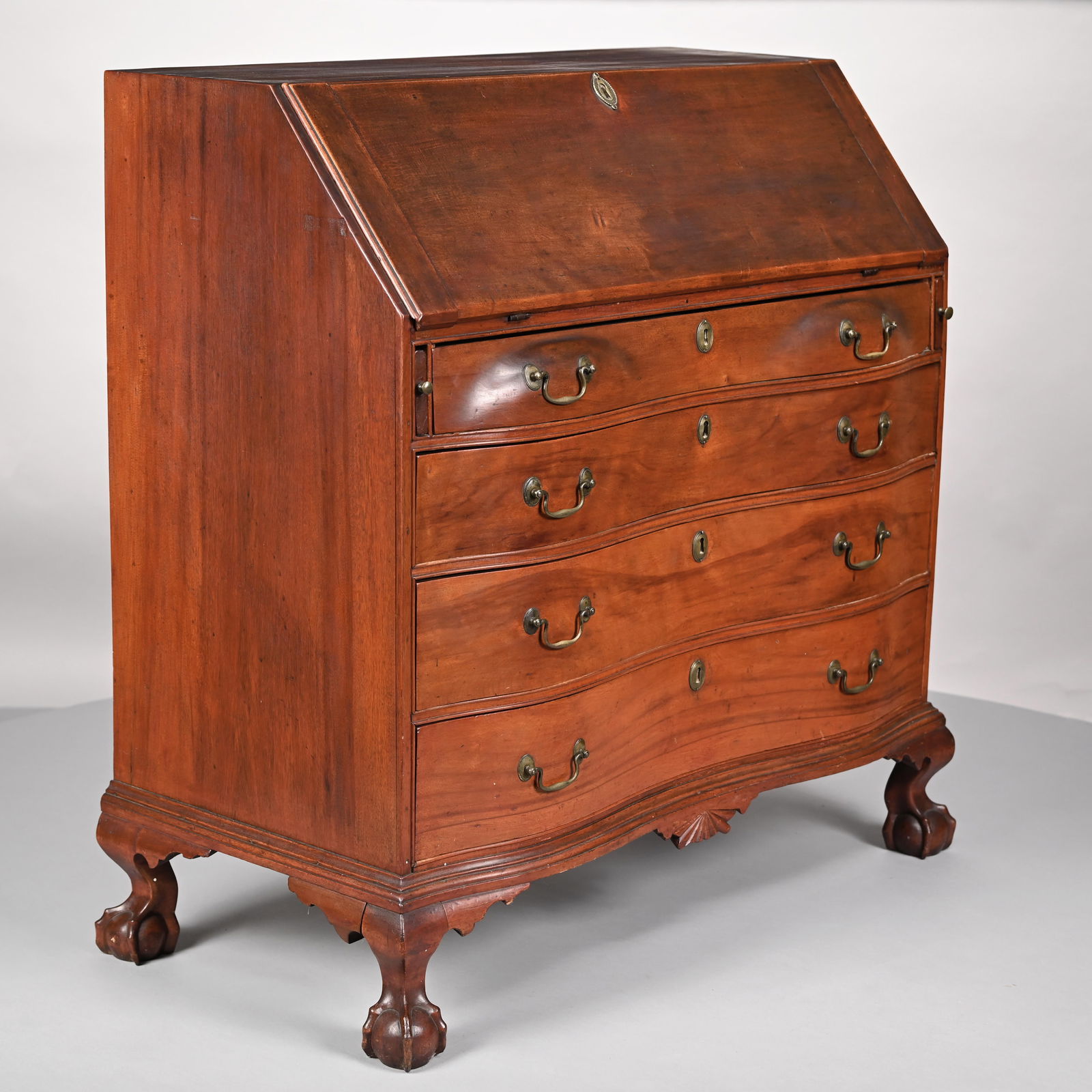 North Shore, Mass. Chippendale Birch Desk (1 of 17)