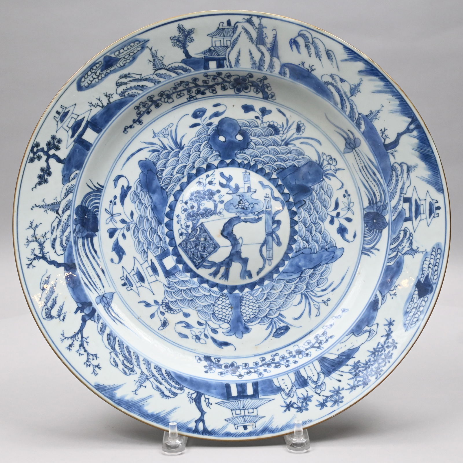 Chinese Blue and White Porcelain Charger (1 of 2)