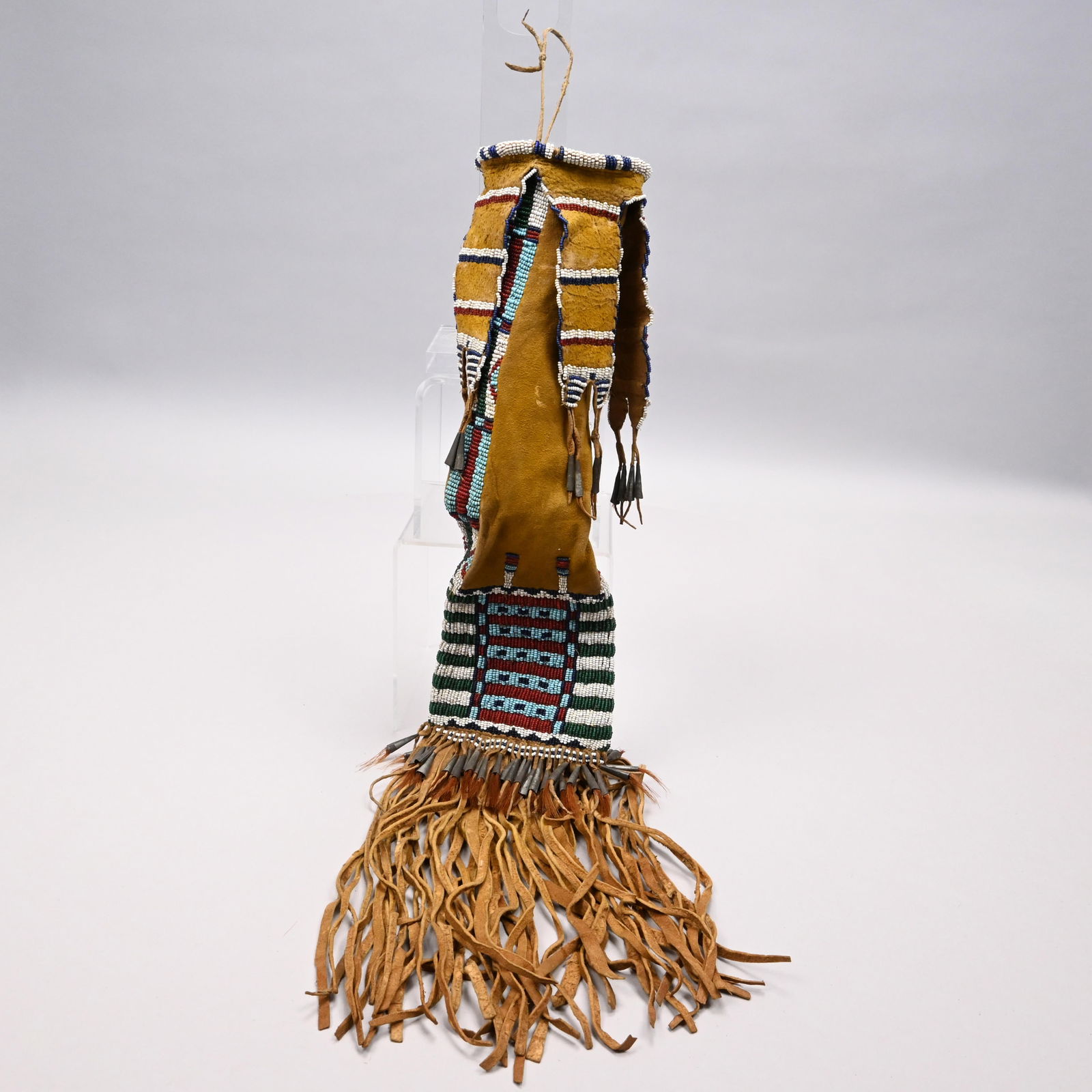 Native American Leather and Beadwork Pipe Bag (1 of 9)