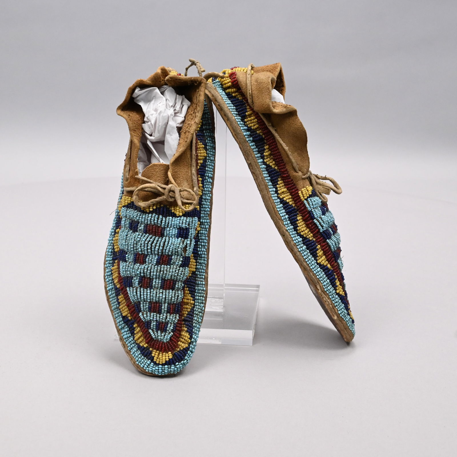 Pair Native American Leather & Beadwork Moccasins (1 of 10)