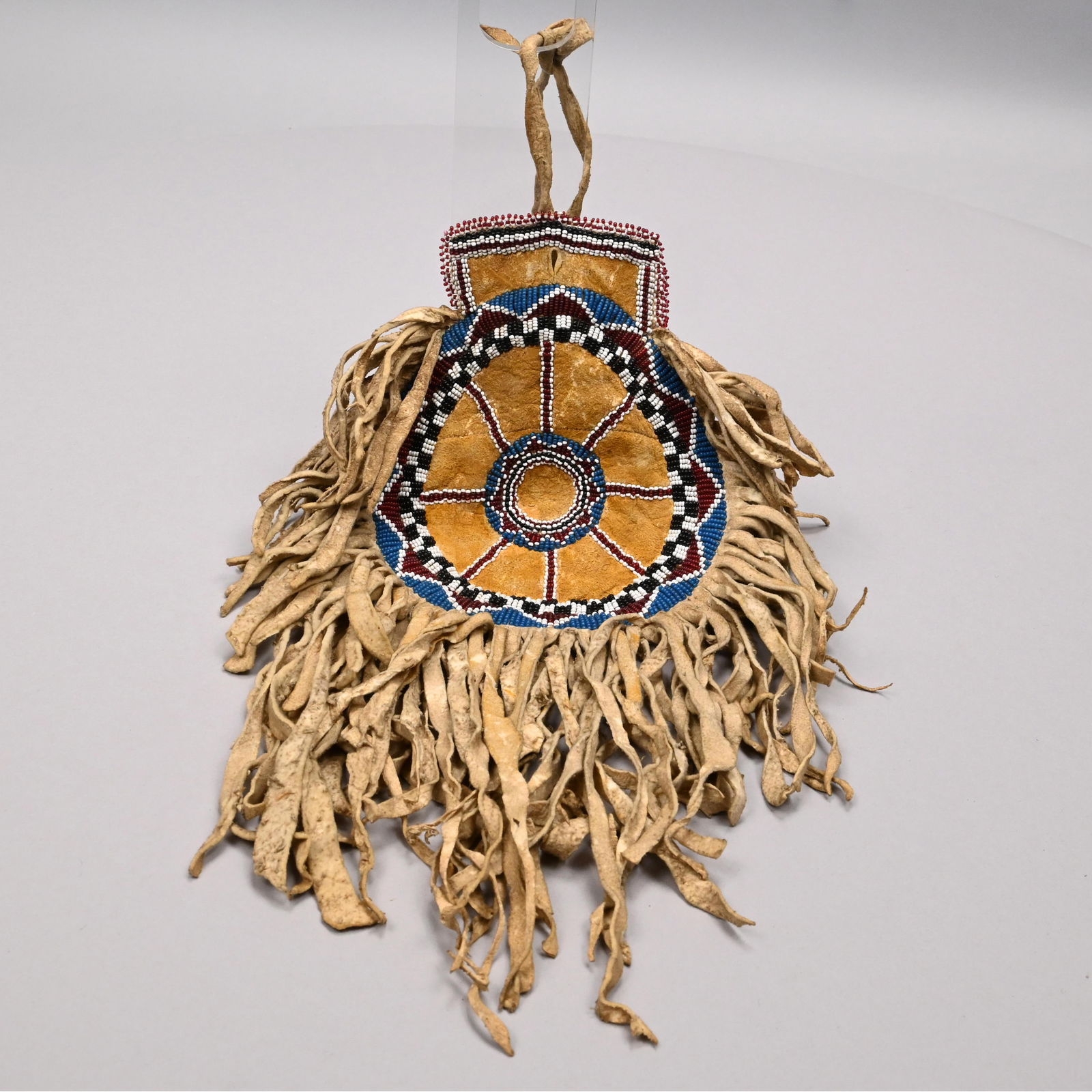 Native American Leather and Beadwork Pouch/ Bag (1 of 5)