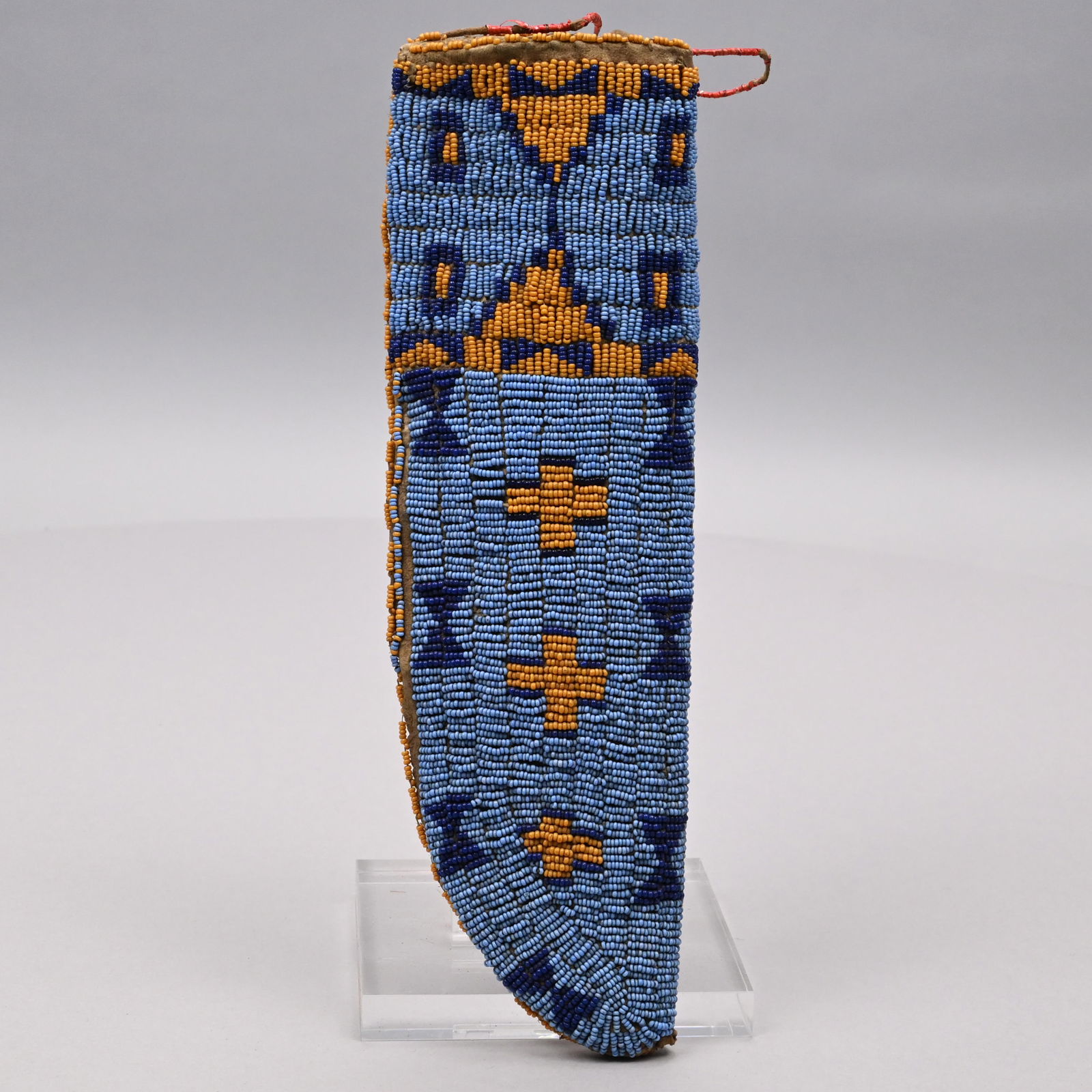 Native American Leather and Beadwork Knife Sheath (1 of 5)