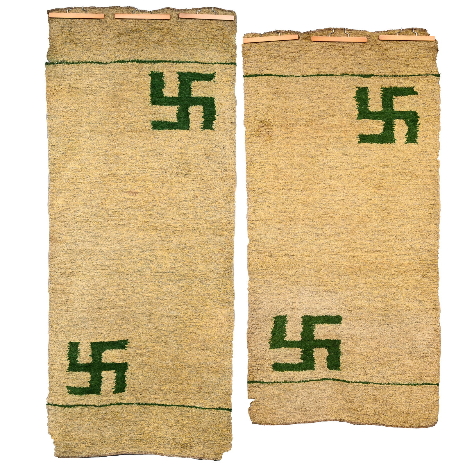 Two 'Whirling Log' Woven Wool Carpets (1 of 11)