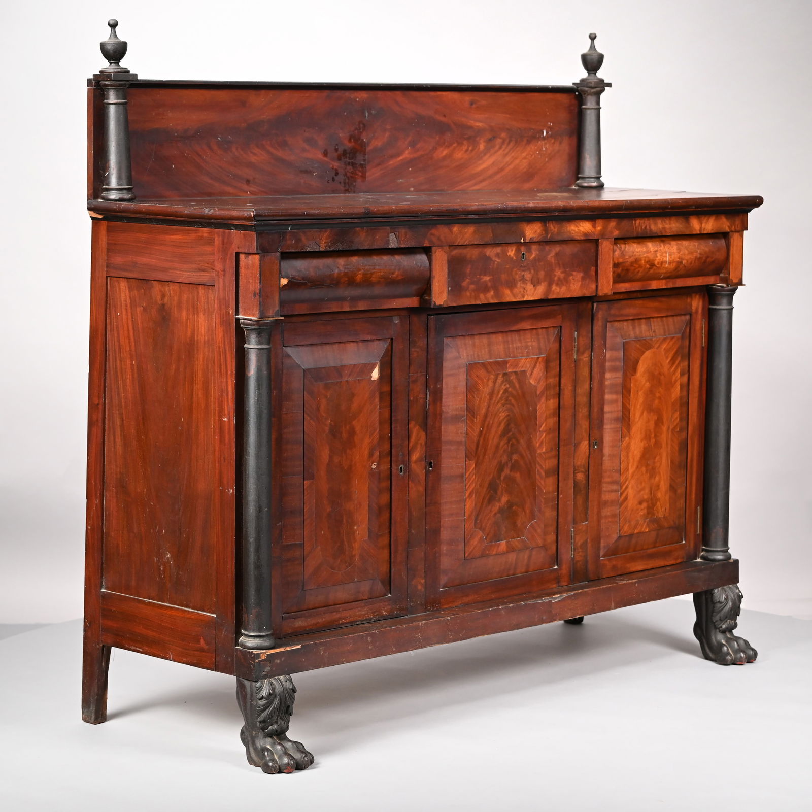 New York Late Classical Carved Mahogany Sideboard (1 of 11)
