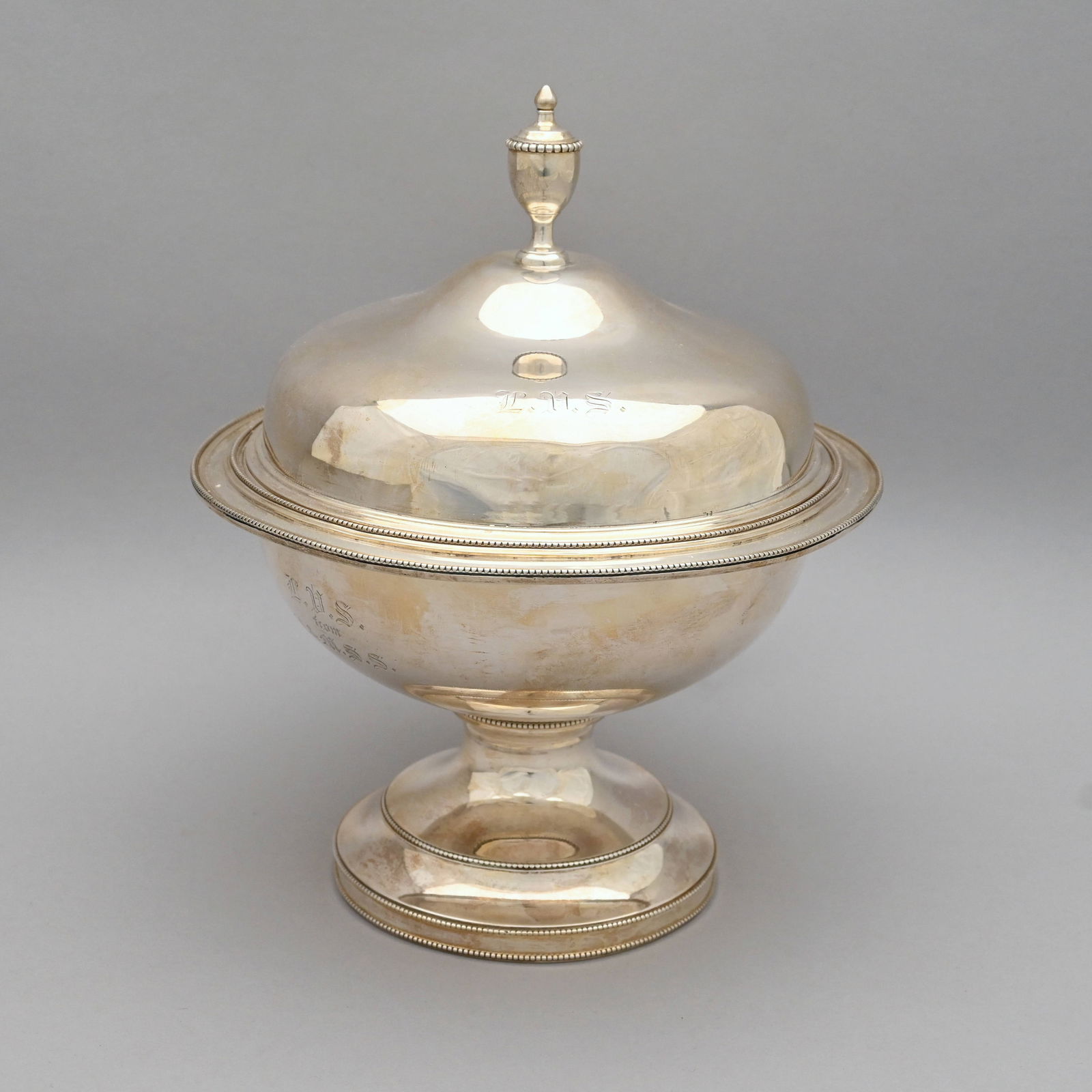 St. Louis Coin Silver Butter Dish& Cover, B. Crane (1 of 5)