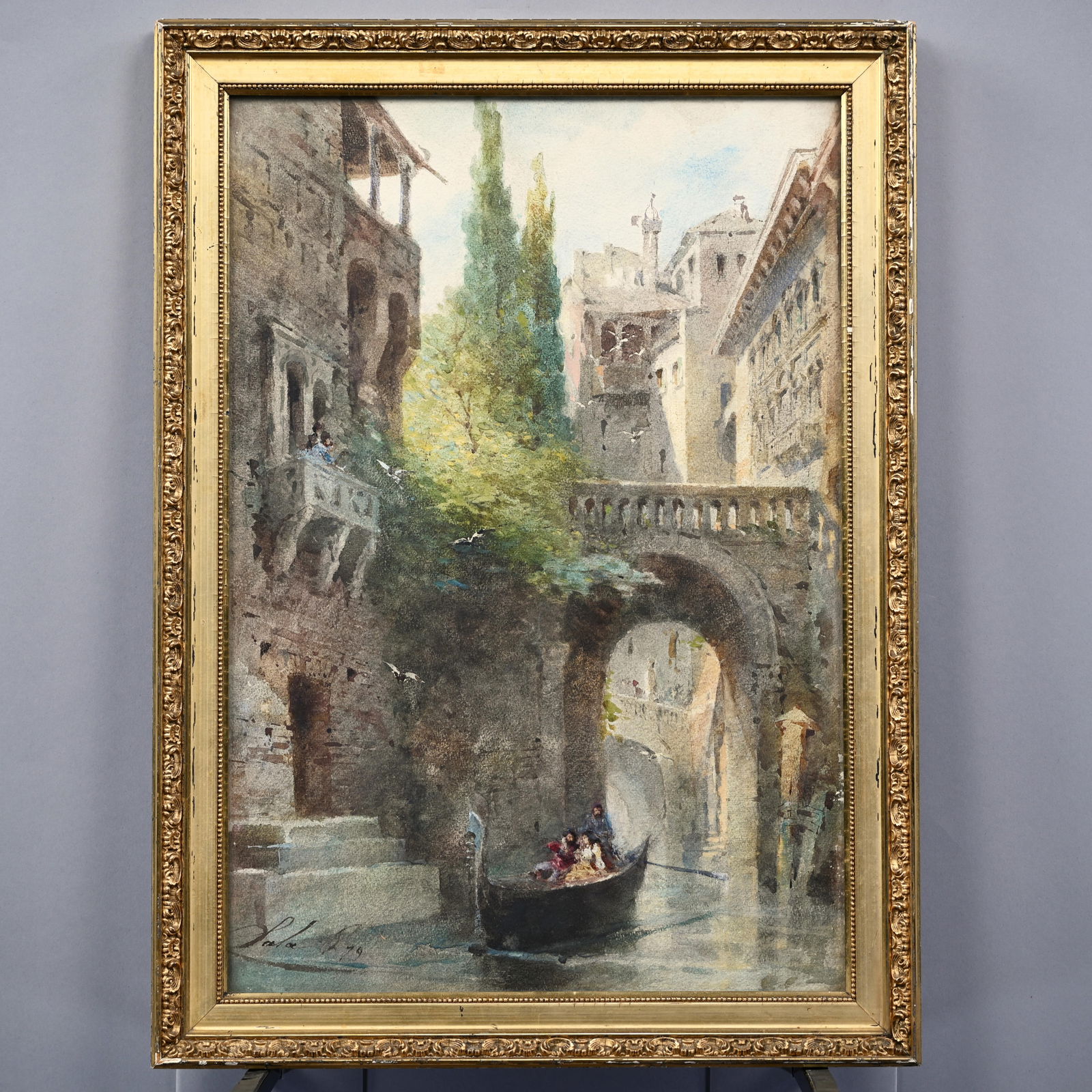 Italian School (Sala) - Venetian Canal Scene, 1879 (1 of 4)