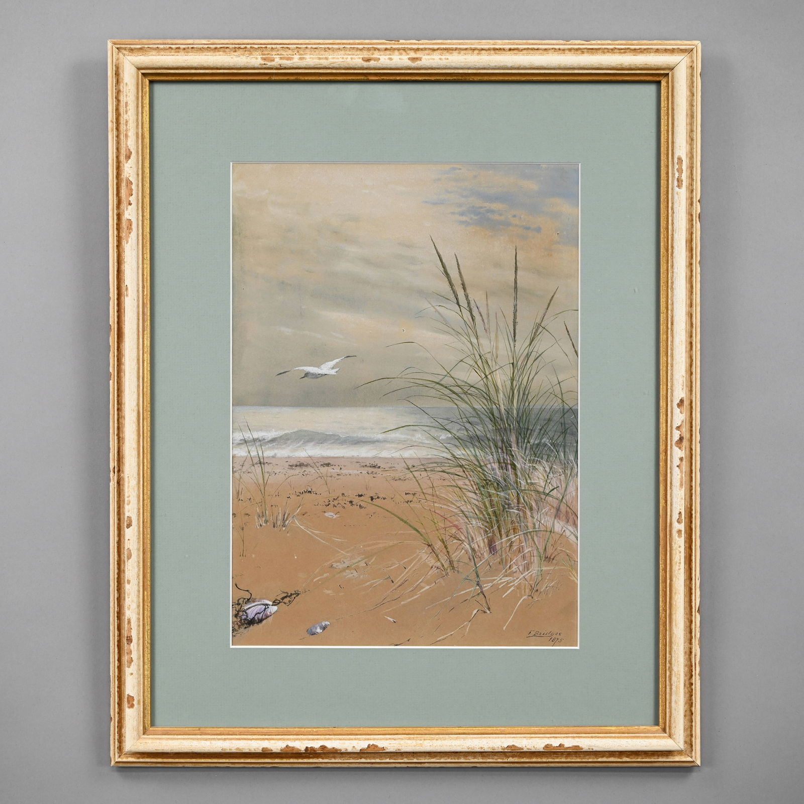 Fidelia Bridges-Beach with Seagull Over the Water (1 of 4)