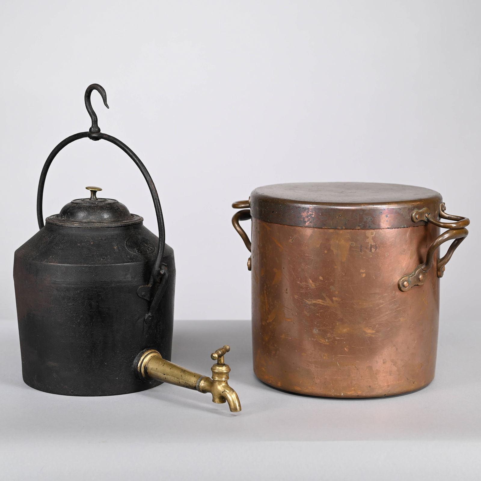 English Copper Pot and a T. & C. Clark Iron Kettle (1 of 11)