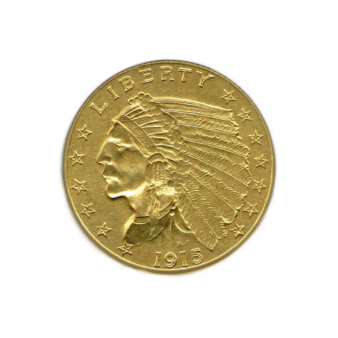 1915 US Gold $2 1/2 Indian Head Coin (1 of 2)