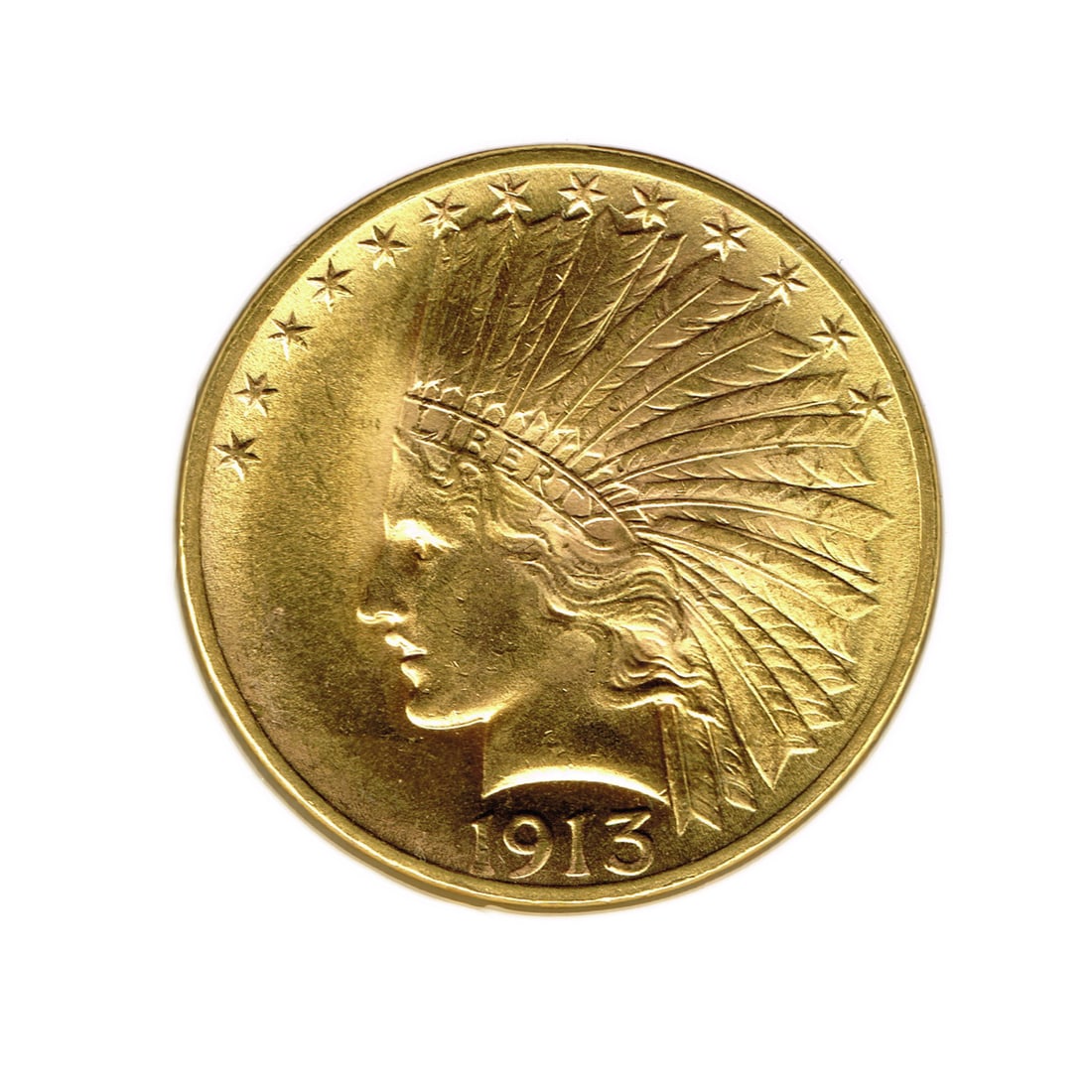 1913 US Gold $10 Indian Eagle Coin (1 of 2)