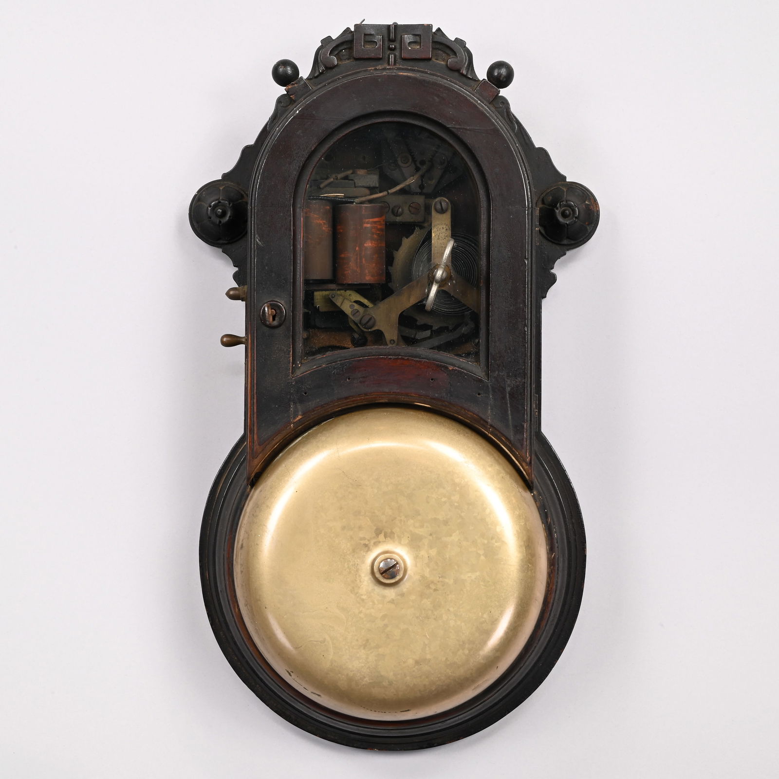 Carved Walnut and Brass Fire Alarm Box, Boston (1 of 10)