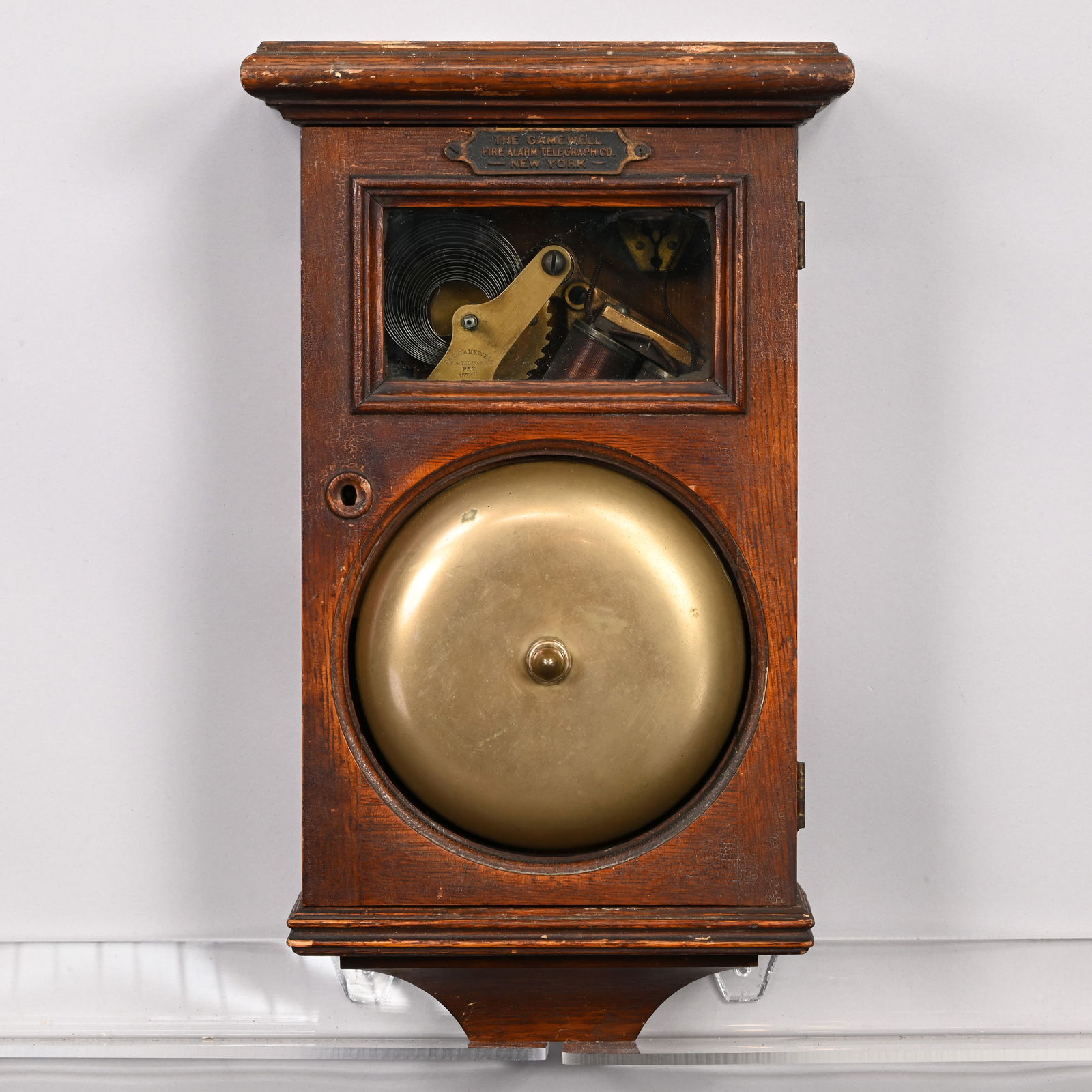 Walnut & Brass Fire Alarm Box, Gamewell (1 of 8)